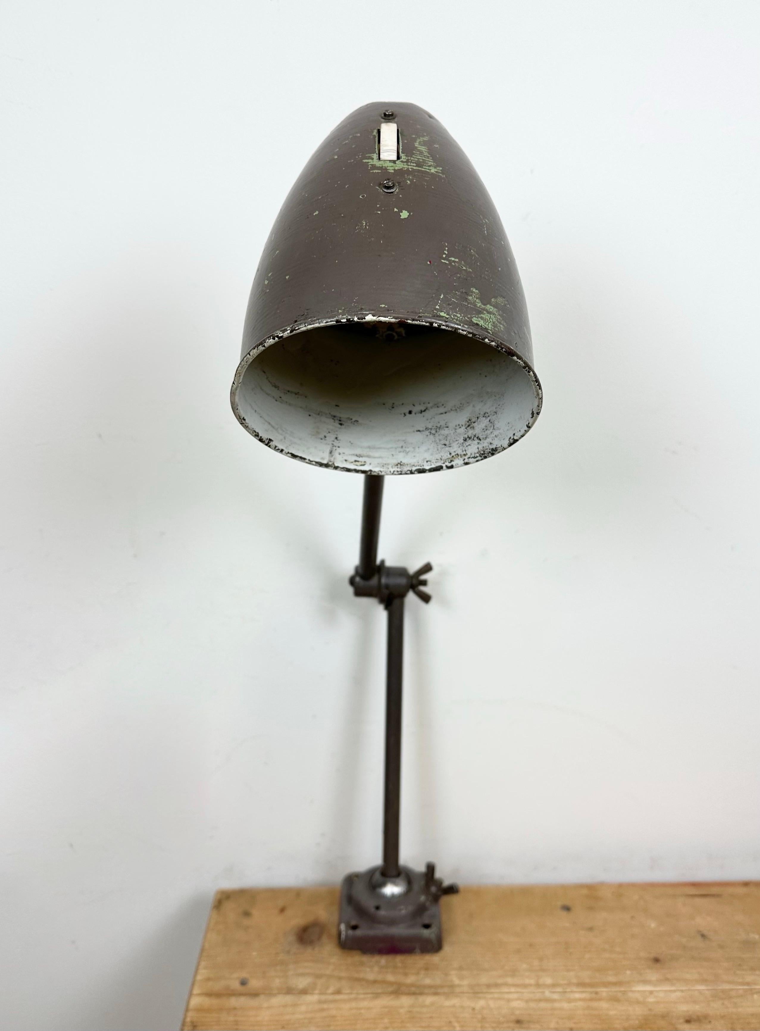 Brown Industrial Workshop Table Lamp, 1960s For Sale 8