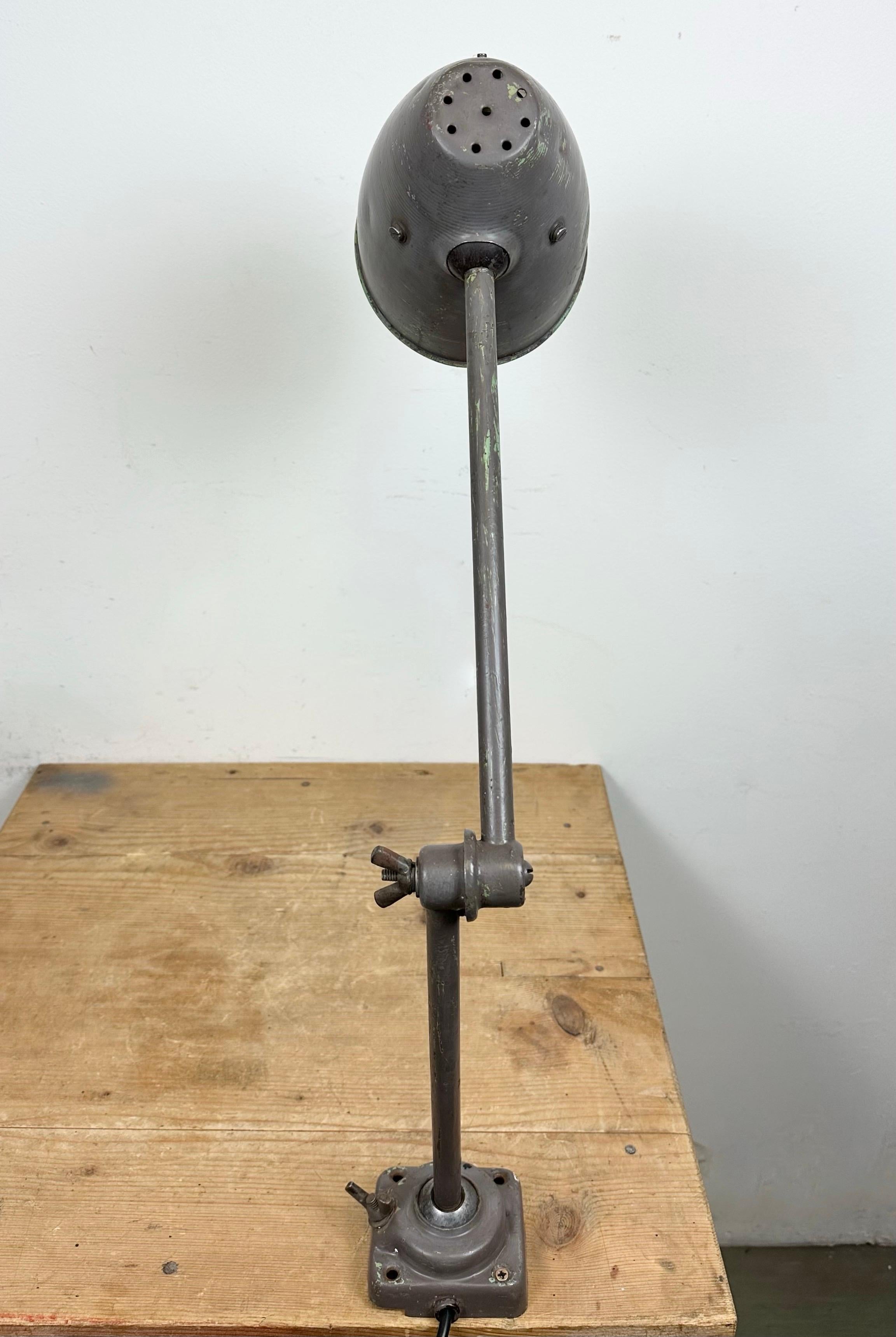 Brown Industrial Workshop Table Lamp, 1960s For Sale 12