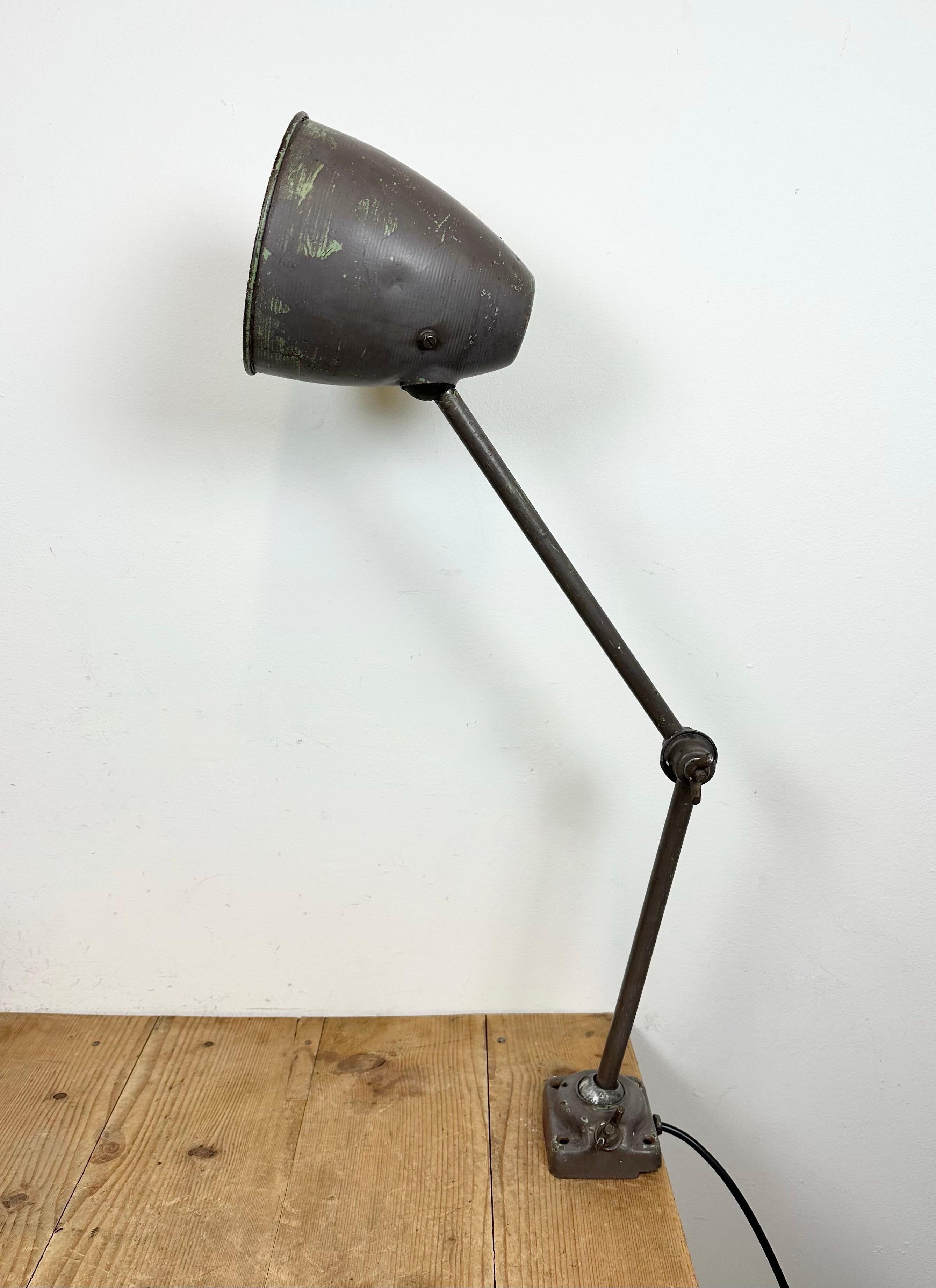 20th Century Brown Industrial Workshop Table Lamp, 1960s For Sale