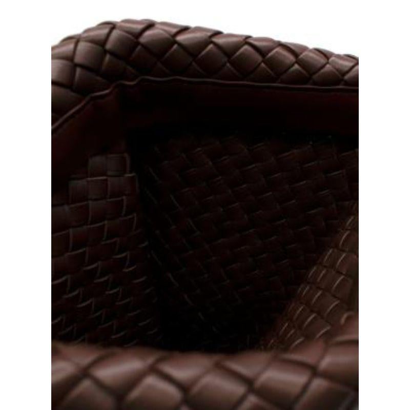 brown Intrecciato leather BV Fringe Crisscross clutch For Sale 3