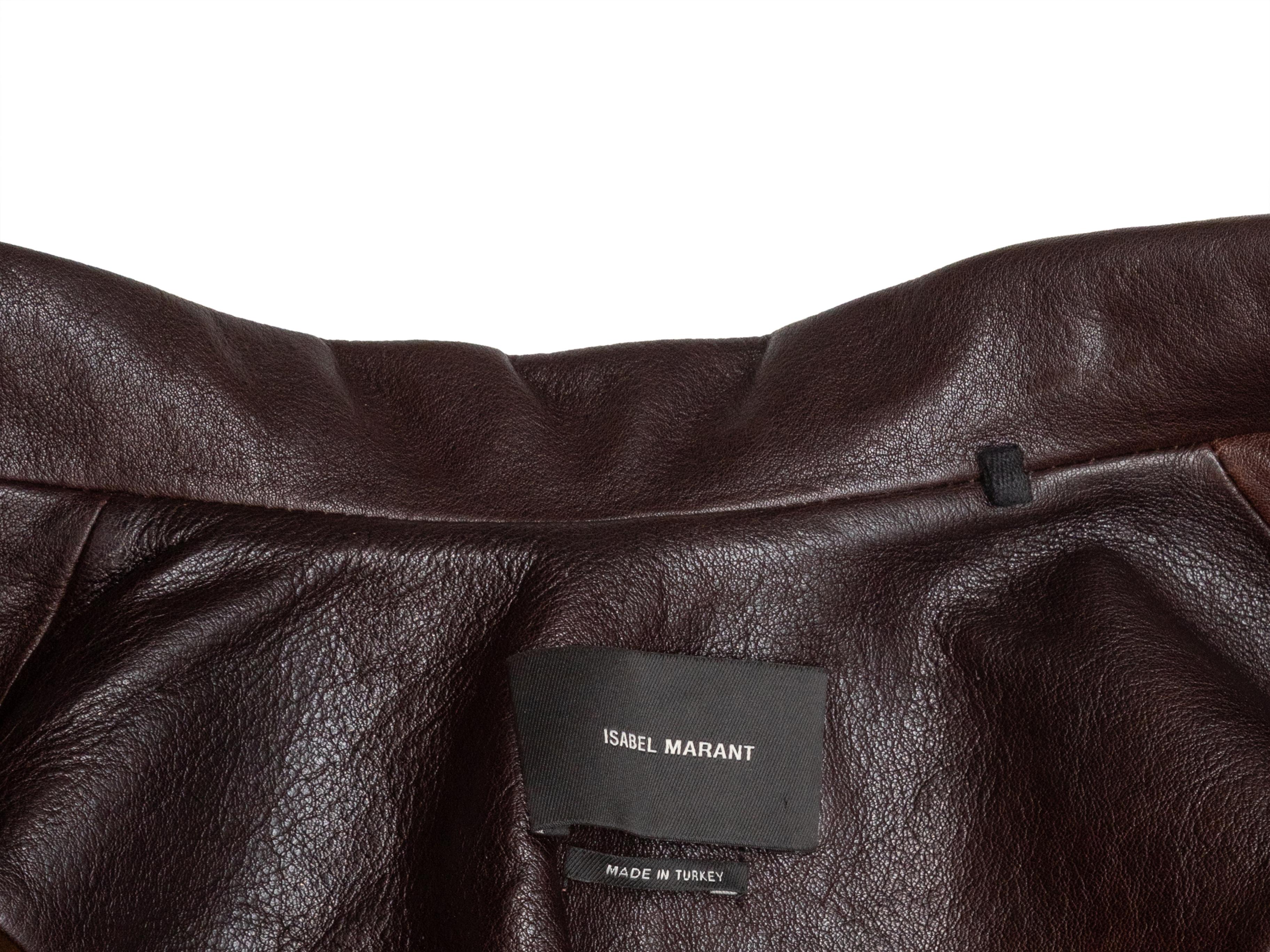 Braun Isabel Marant Ziegenpelz & Leder Fransen Jacke Designer Größe 1 Damen im Angebot