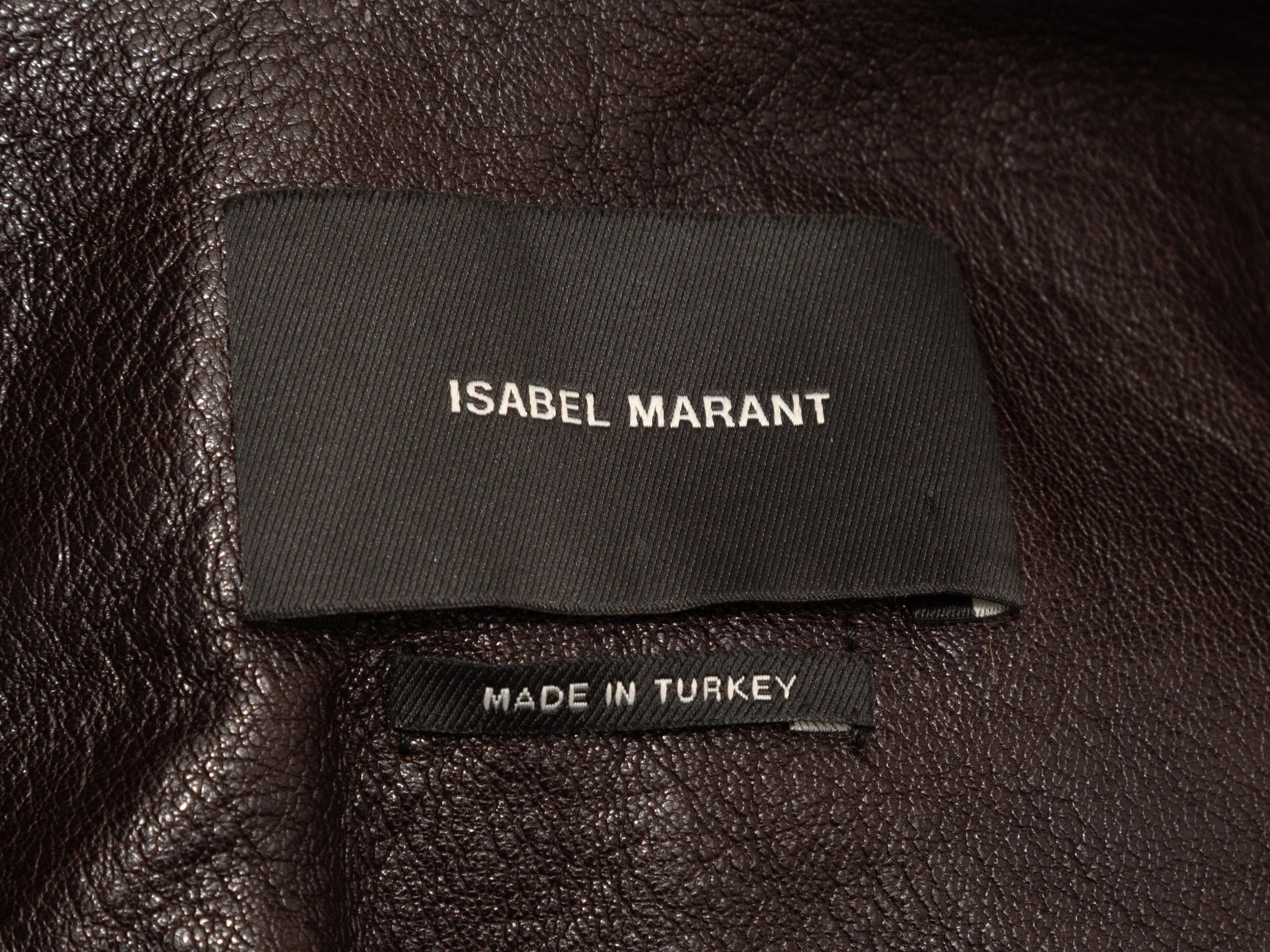 Braun Isabel Marant Ziegenpelz & Leder Fransen Jacke Designer Größe 1 im Angebot 1
