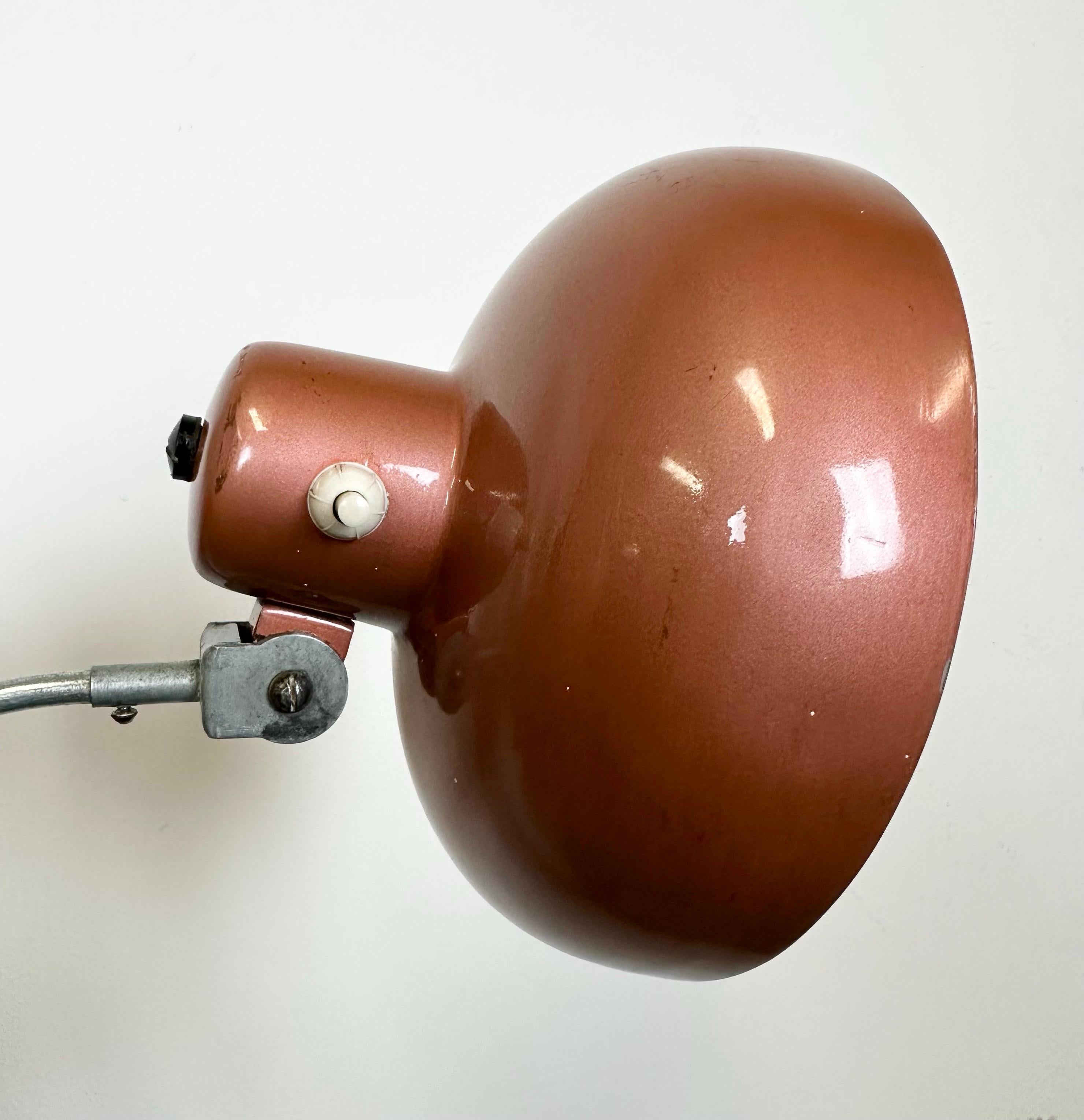 Brown Italian Industrial Scissor Wall Lamp, 1960s 9