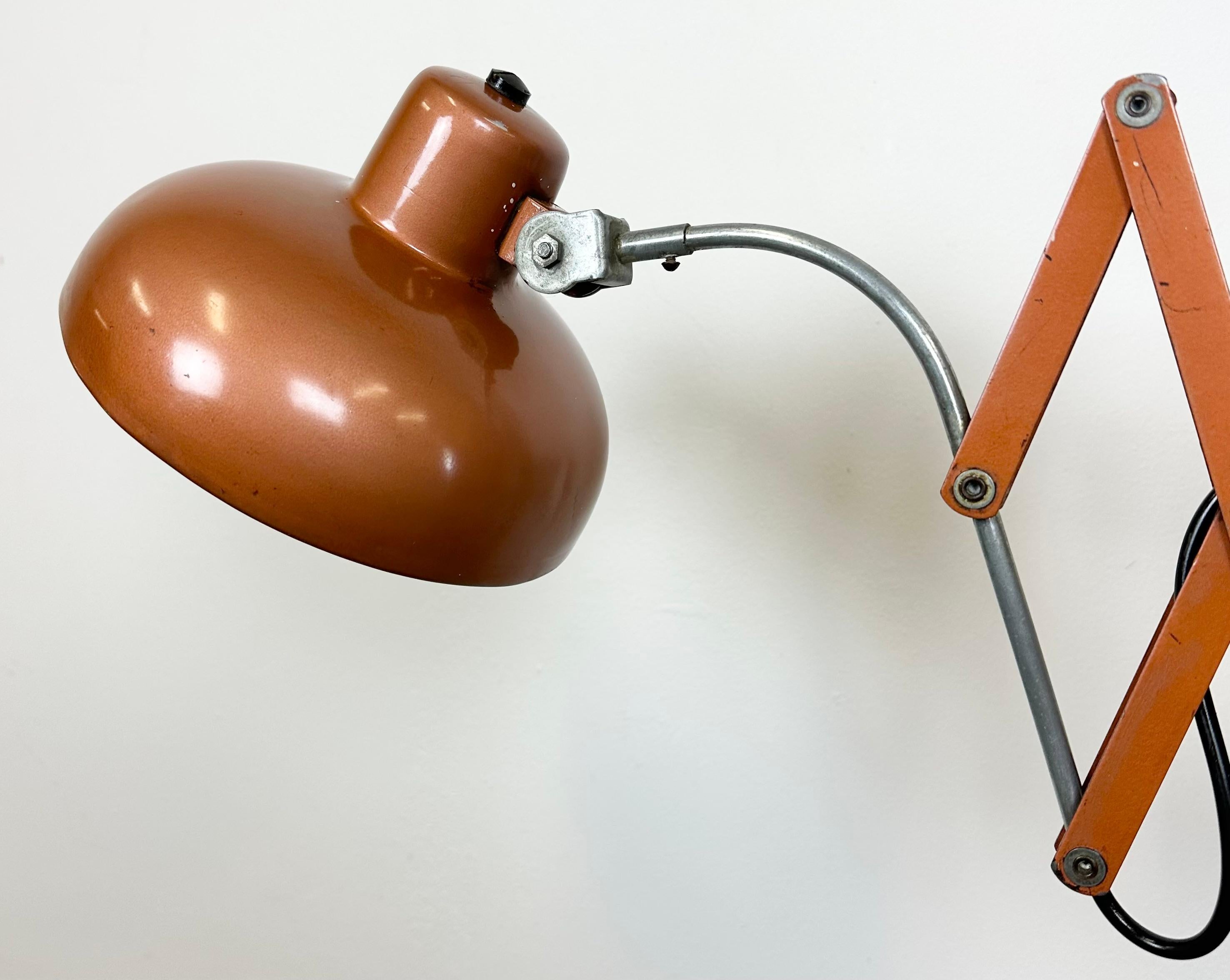 Brown Italian Industrial Scissor Wall Lamp, 1960s 1