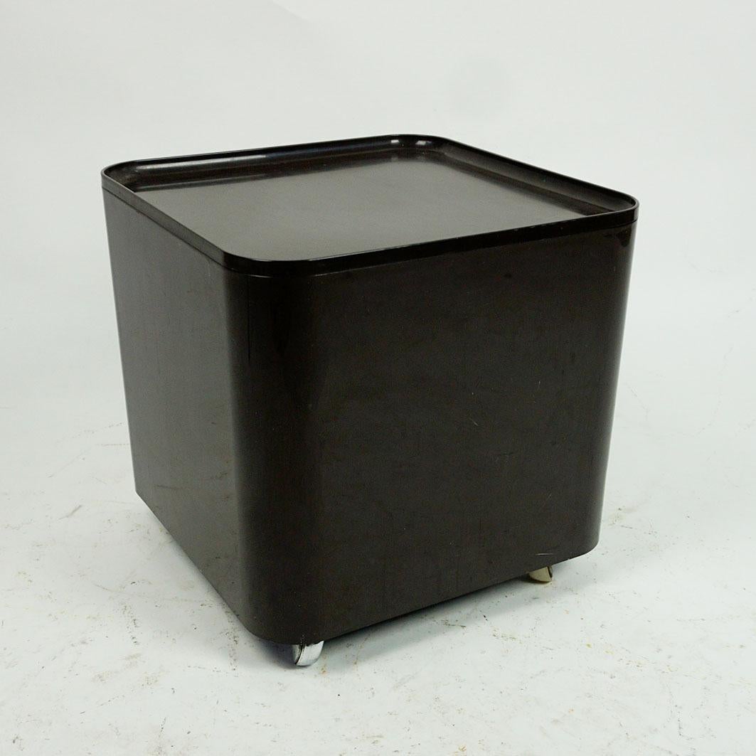 Late 20th Century Brown Italian Space Age Plastic Trolley Dime by Marcello Siard for Coll, Longato For Sale
