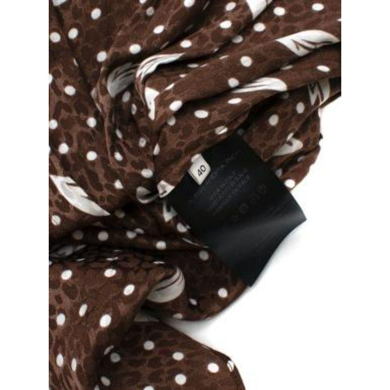 Brown & ivory polka dot silk satin jacquard For Sale 5