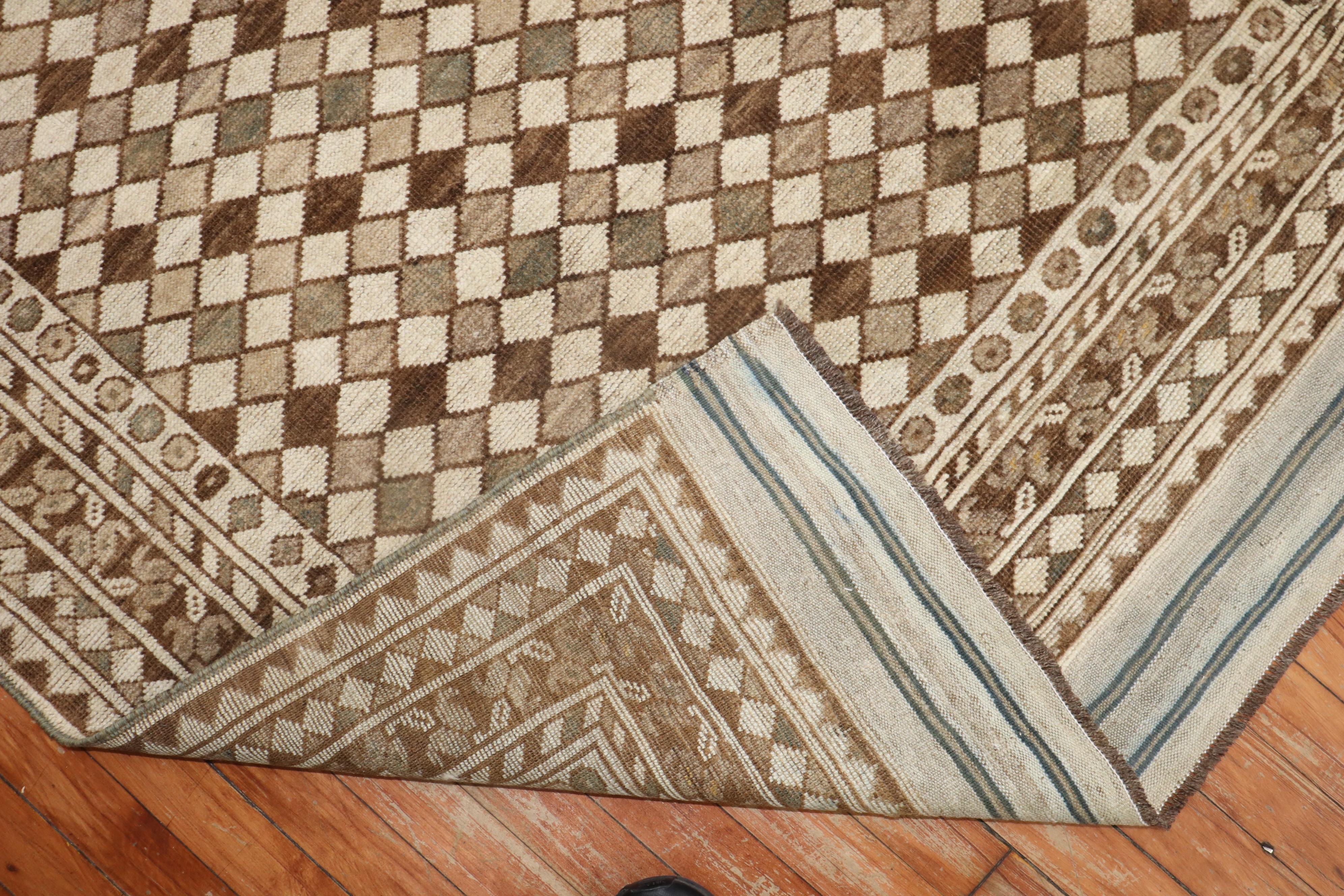 Ersari-Teppich mit braunem und elfenbeinbraunem Stammesmuster (Stammeskunst) im Angebot