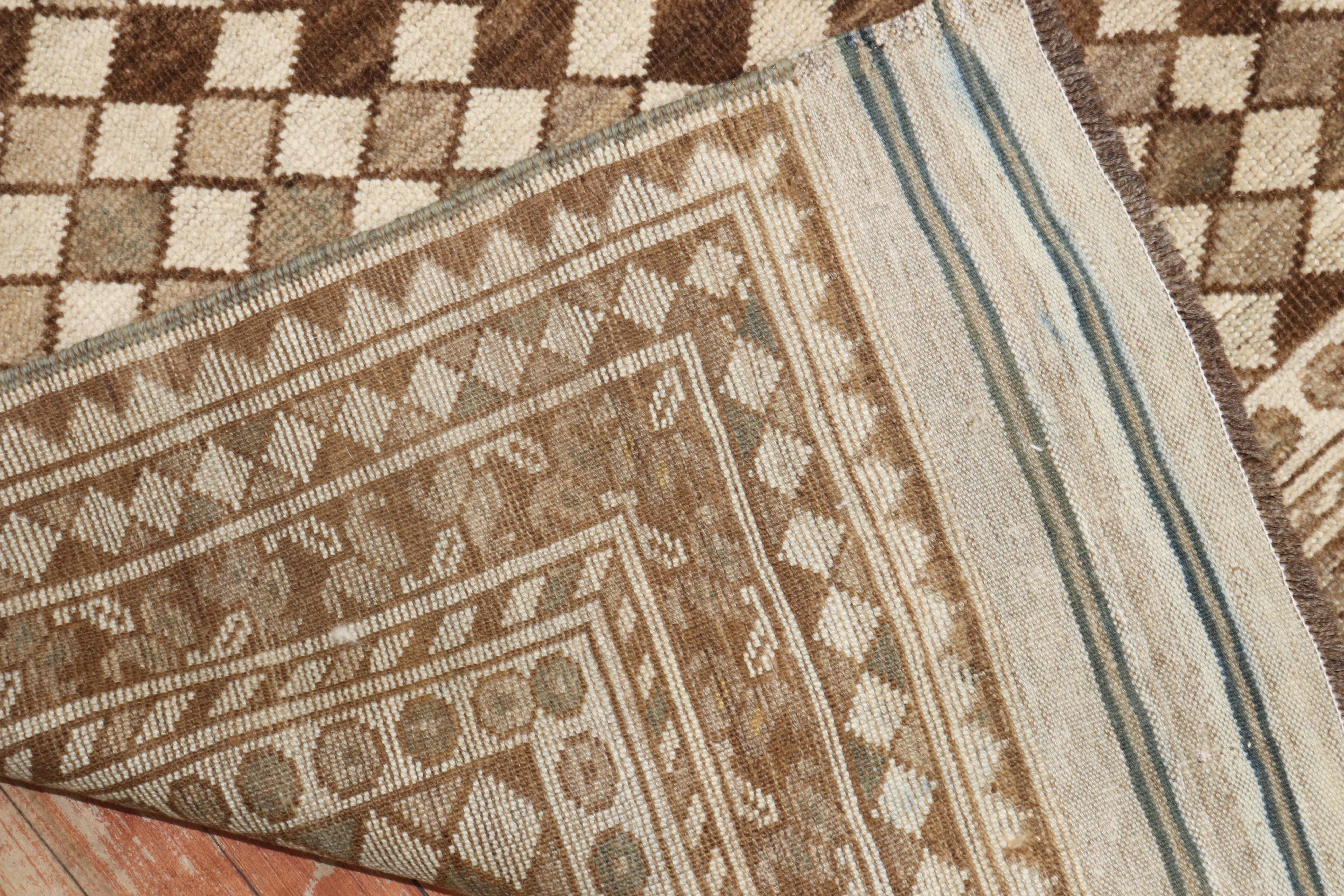 Ersari-Teppich mit braunem und elfenbeinbraunem Stammesmuster (Wolle) im Angebot
