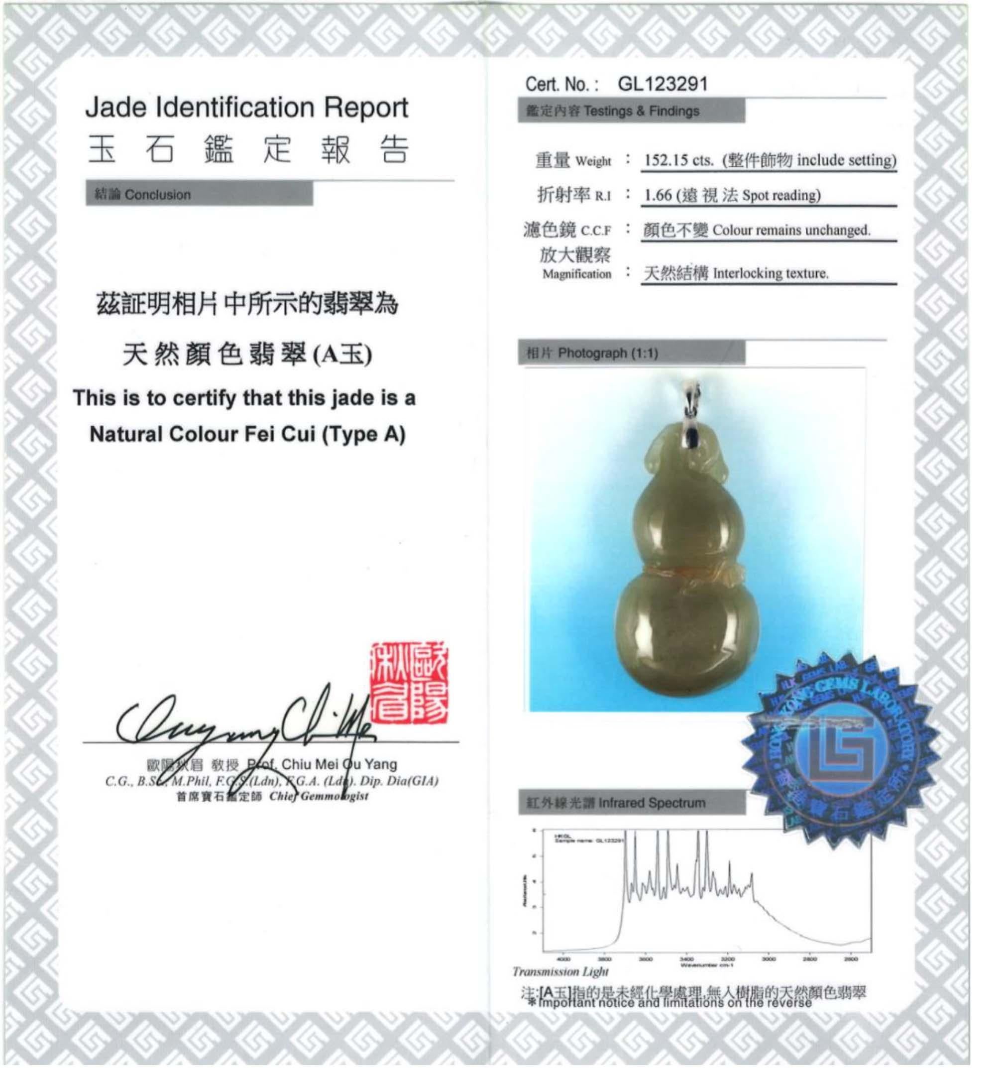 Brown Jadeite Jade Gourd Pendant 1