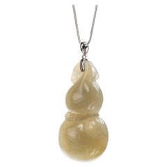 Brown Jadeite Jade Gourd Pendant