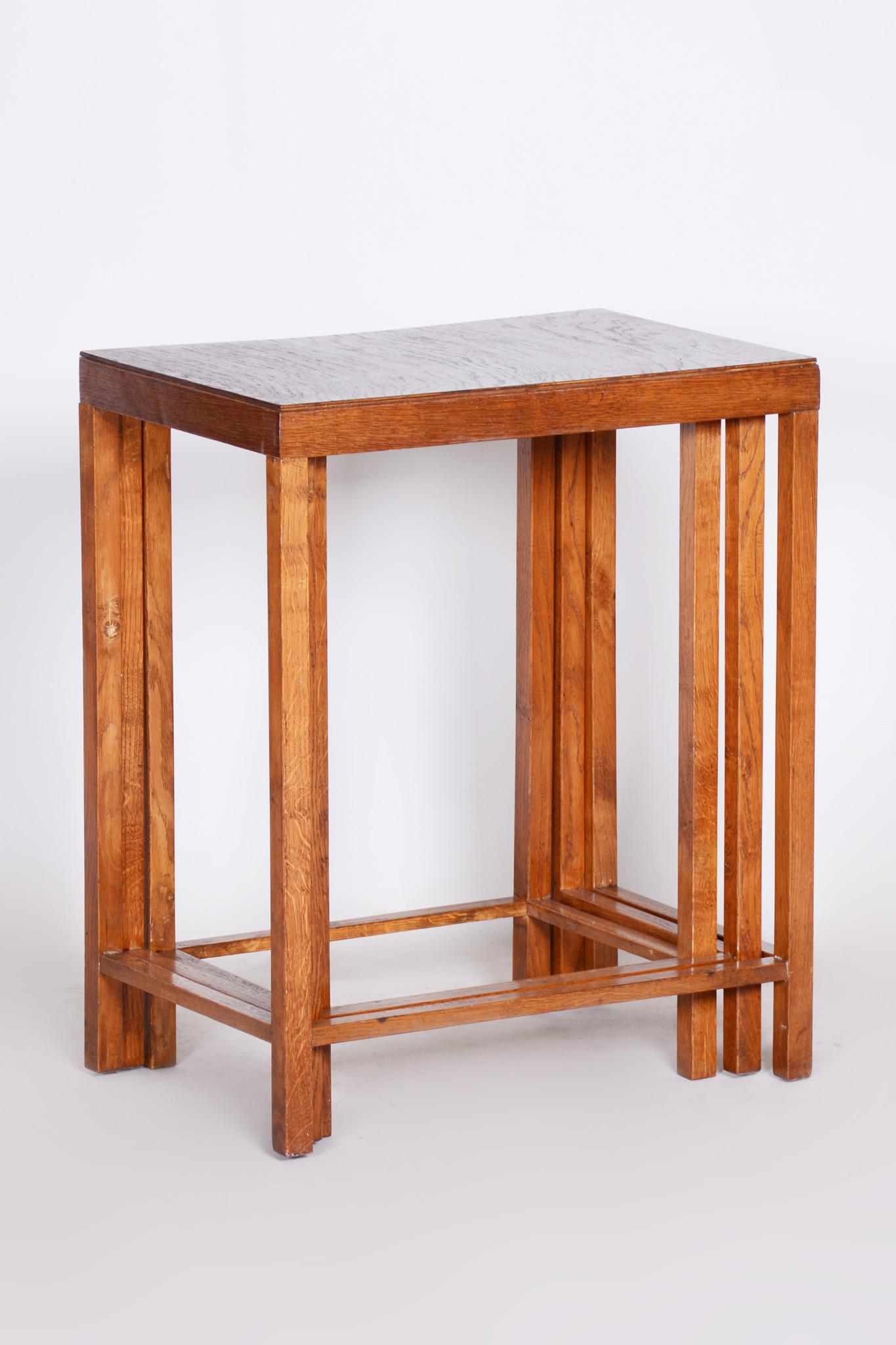 Tables basses marron Jan Vanek fabriquées en Tchèque dans les années 1930, style Art Déco  en vente 1