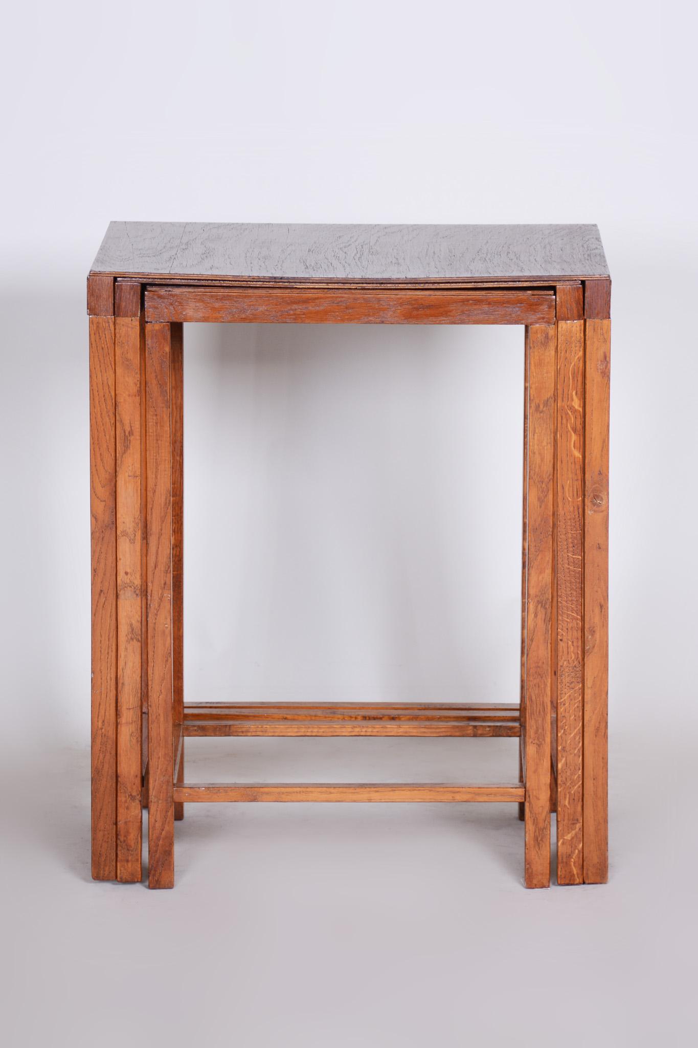 Brown Jan Vanek Nest Tables Made in 1930s Czechia, Art Deco  For Sale 3