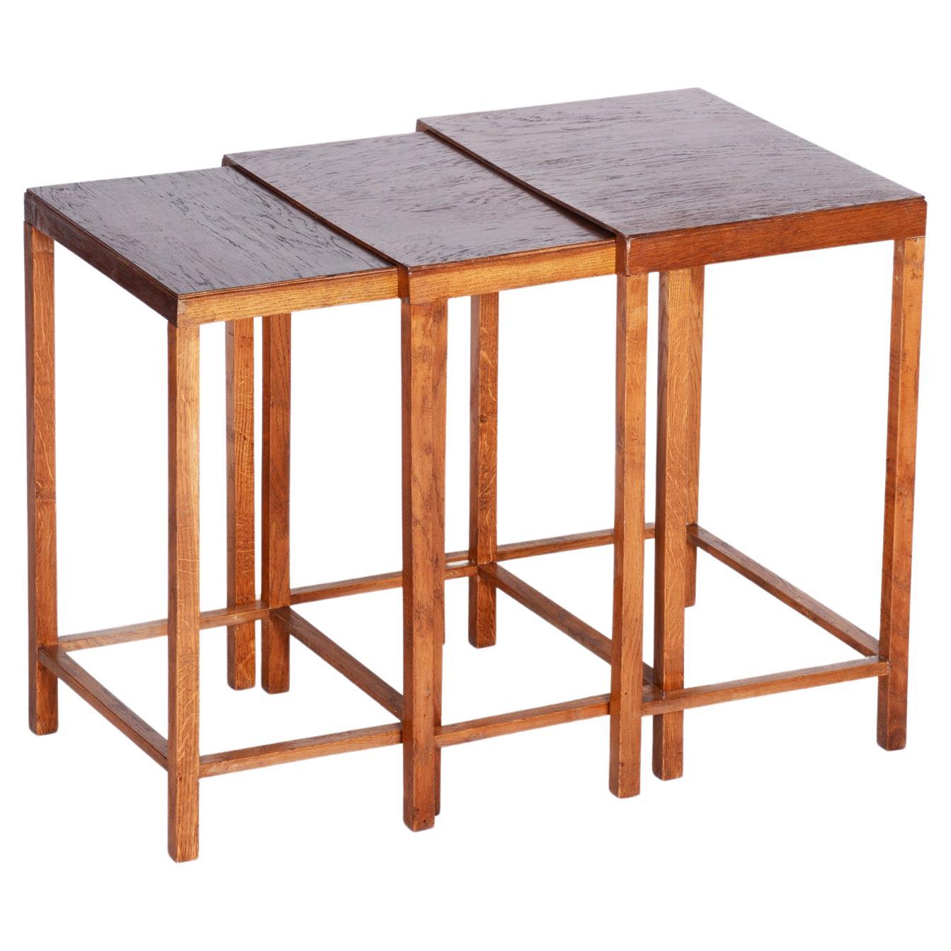 Tables basses marron Jan Vanek fabriquées en Tchèque dans les années 1930, style Art Déco  en vente