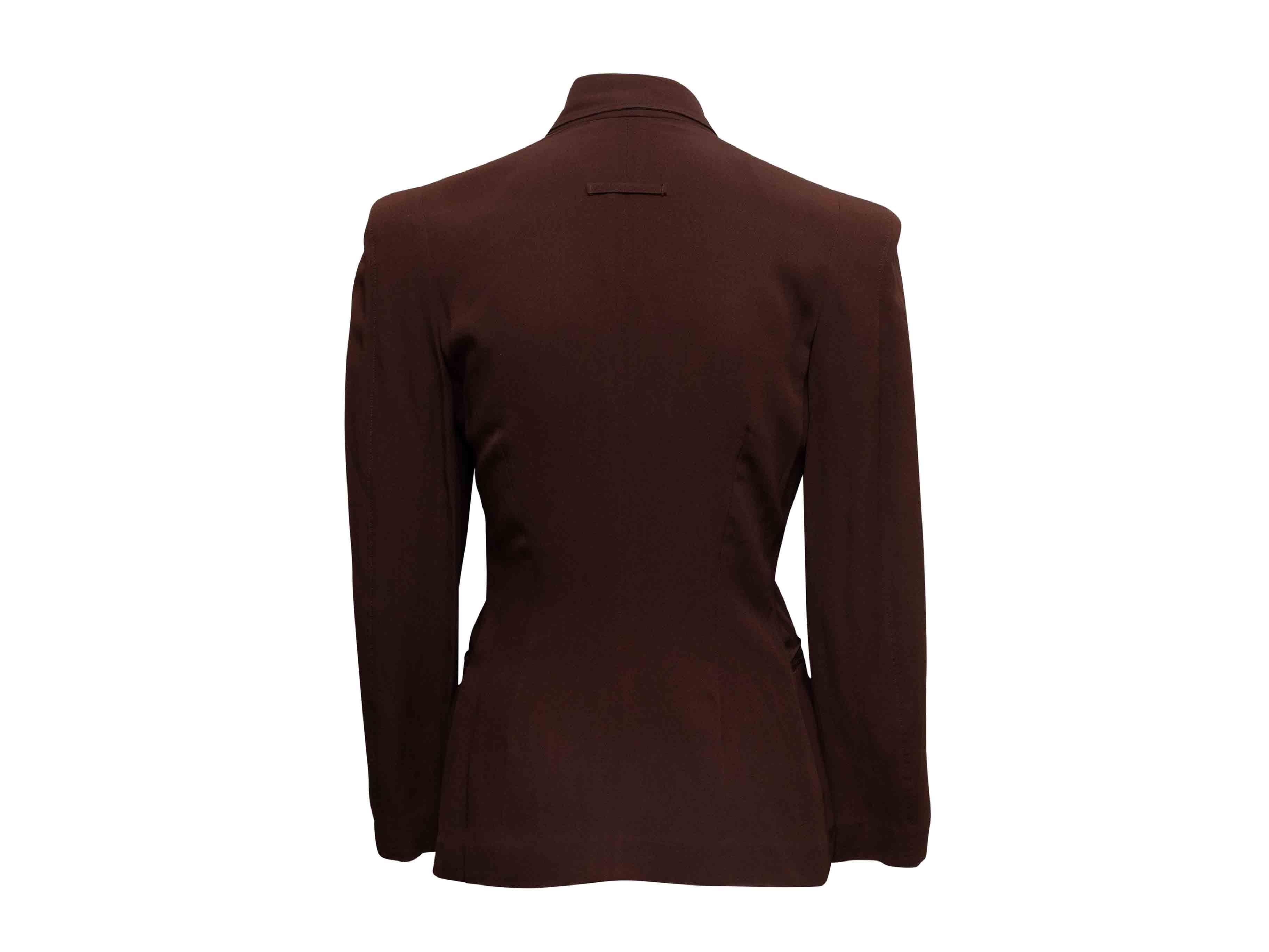 Brown Jean Paul Gaultier Femme Structured Blazer Size IT 42 Negro en venta
