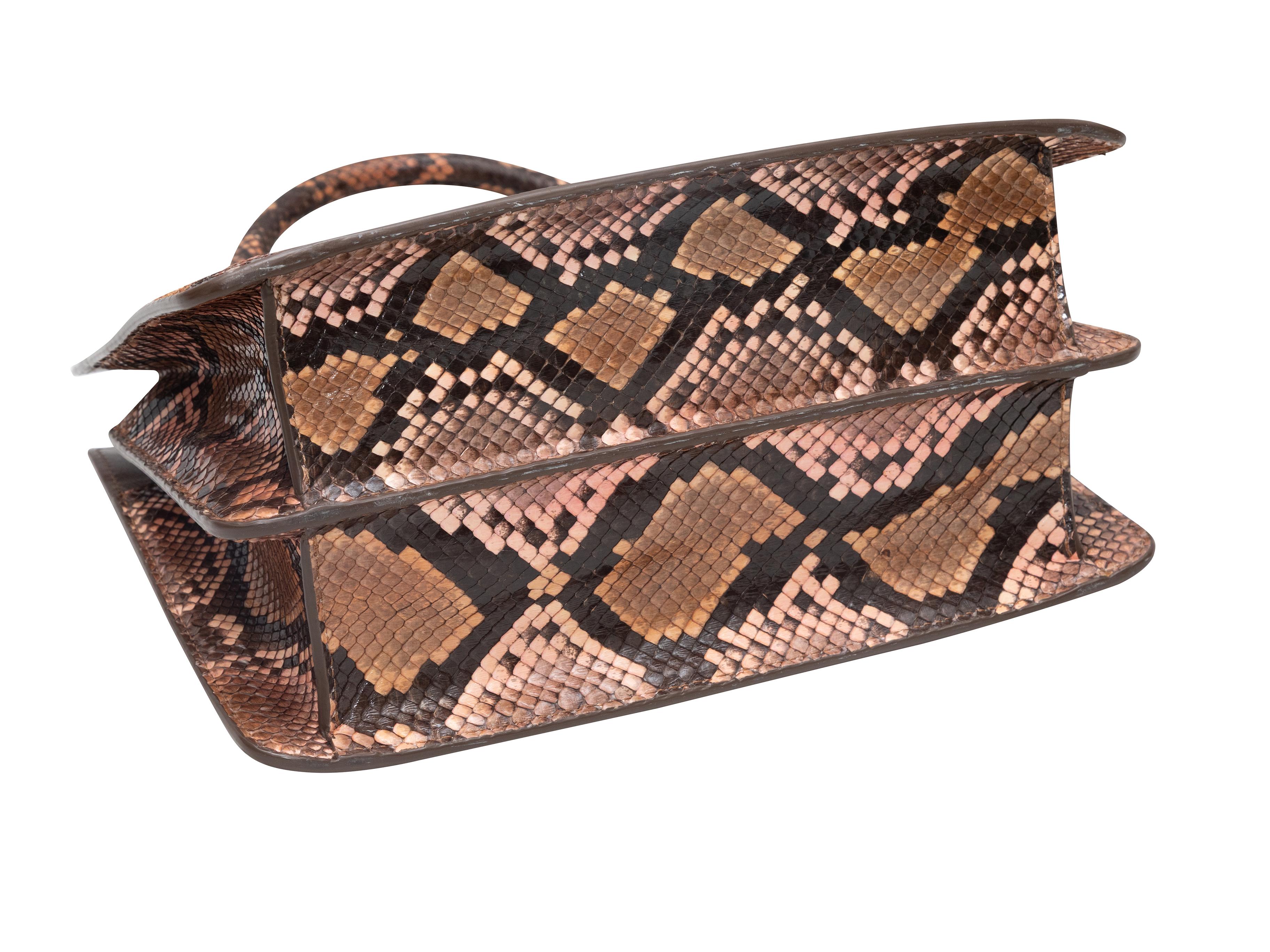 Braune Jimmy Choo Schlangenleder-Tasche mit oberem Griff Damen im Angebot