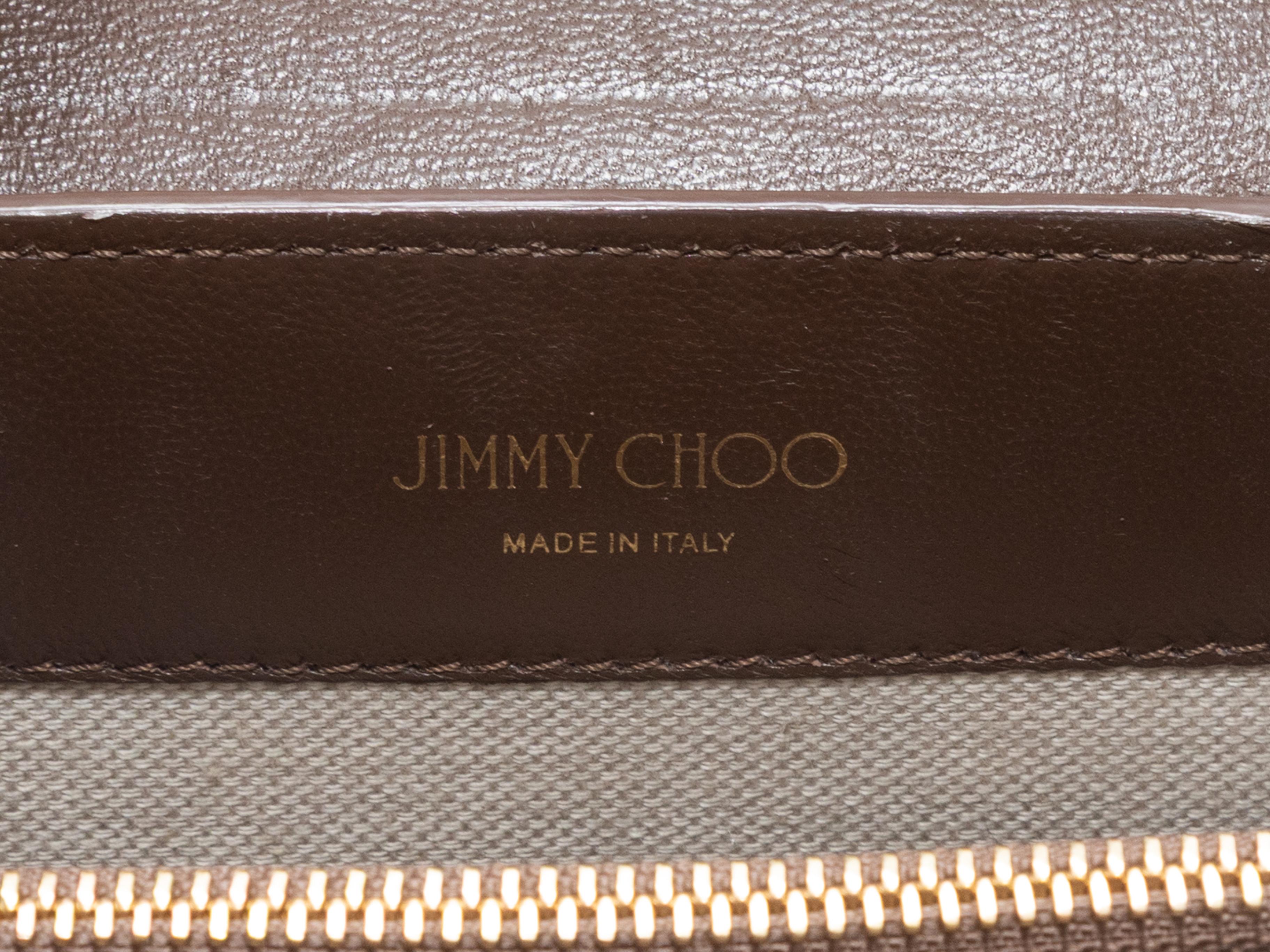 Braune Jimmy Choo Schlangenleder-Tasche mit oberem Griff im Angebot 3