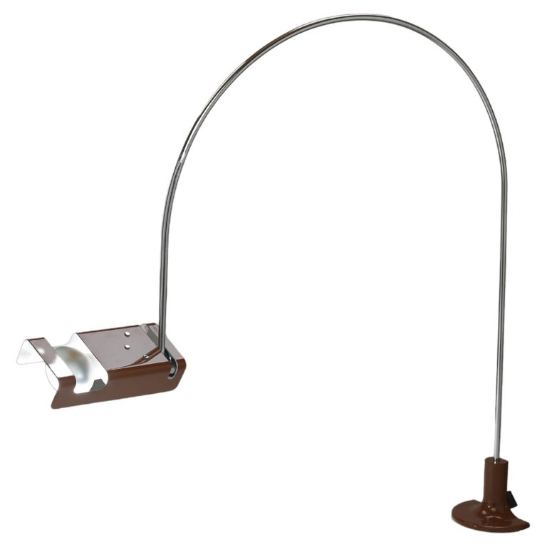 Brown Joe Colombo Spider Arc Desk Task Lamp, Oluce, Italy, Dated 1967 For  Sale at 1stDibs