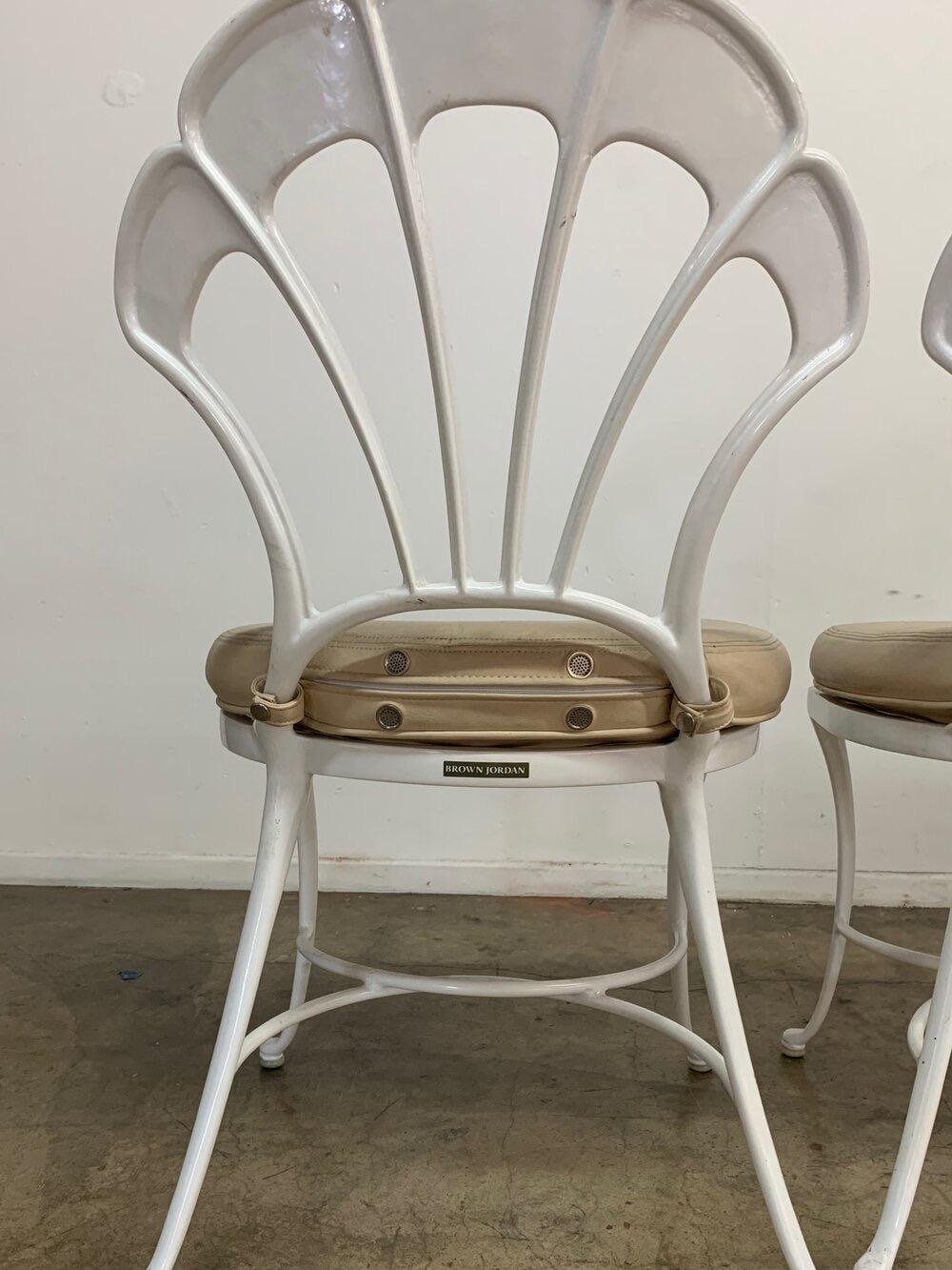 Romantic Brown Jordan Aluminum Dining Chairs, Set of Six