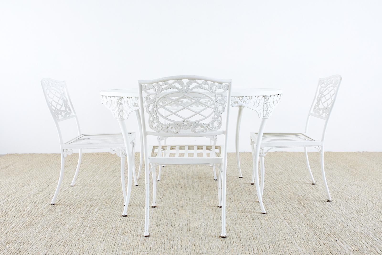 Brown Jordan Aluminum Neoclassical Patio Garden Dining Set 4