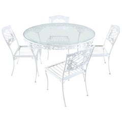 Brown Jordan Aluminum Neoclassical Patio Garden Dining Set