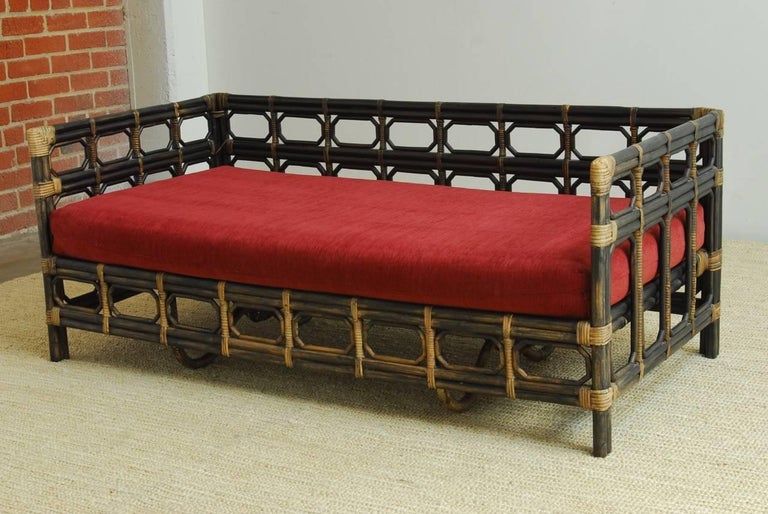 Brown Jordan Bamboo Rattan Case Sofa or Daybed at 1stDibs