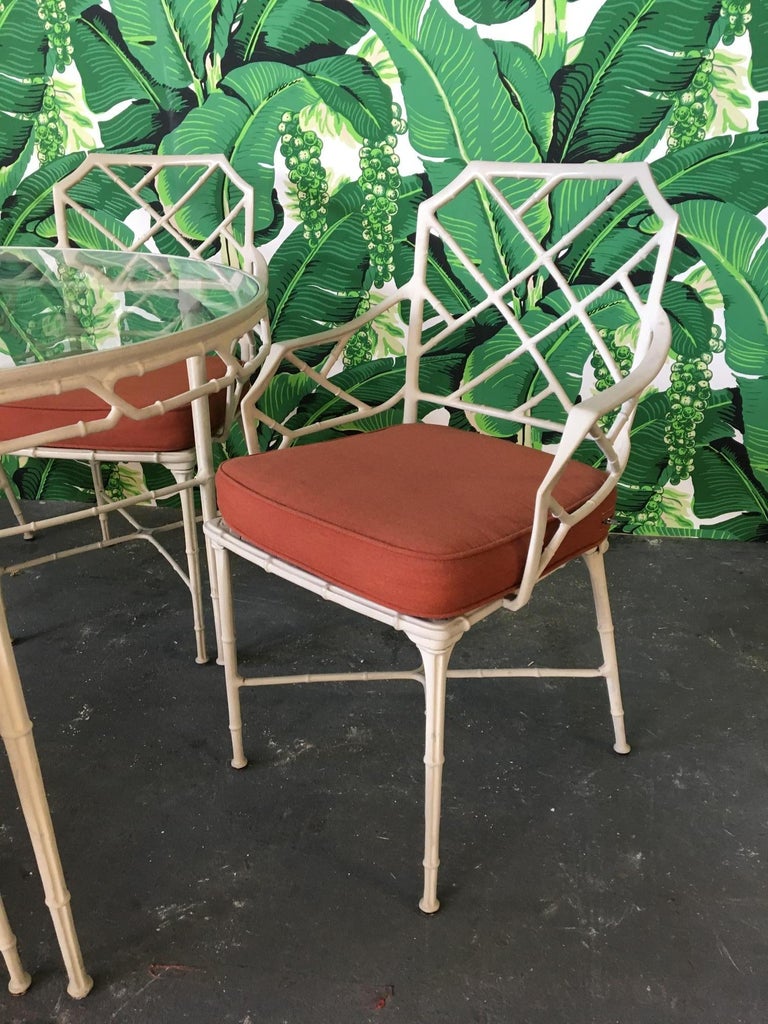 Brown Jordan Calcutta Metal Faux Bamboo Dining Table and Chairs at 1stDibs