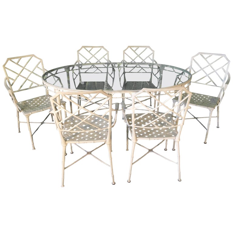 Brown Jordan Calcutta Metal Faux Bamboo Dining Table And Chairs At Brown Jordan Calcutta Metal Faux Bamboo Dining Table And Chairs For