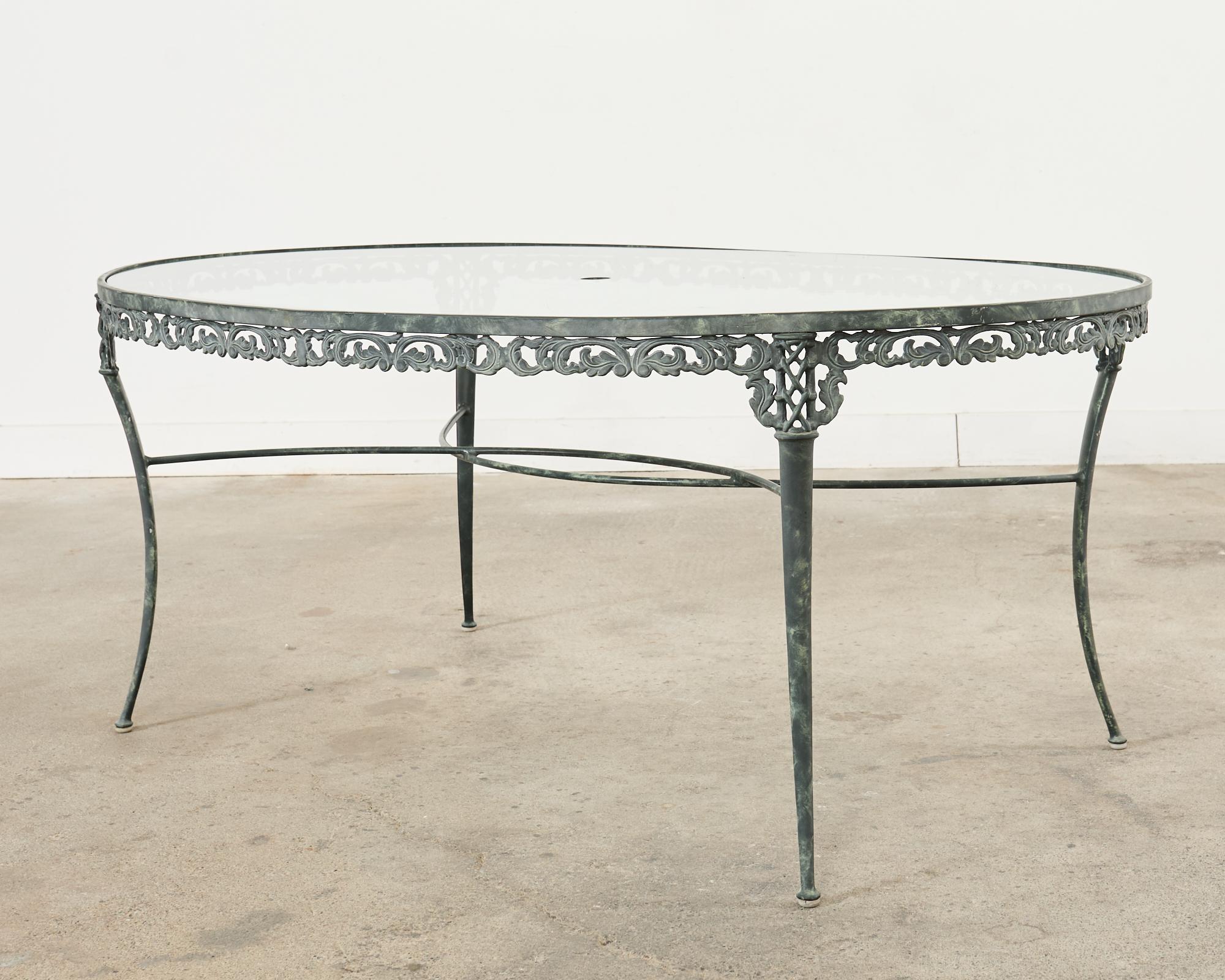 American Brown Jordan Elegance Garden Dining Suite Verdigris Finish