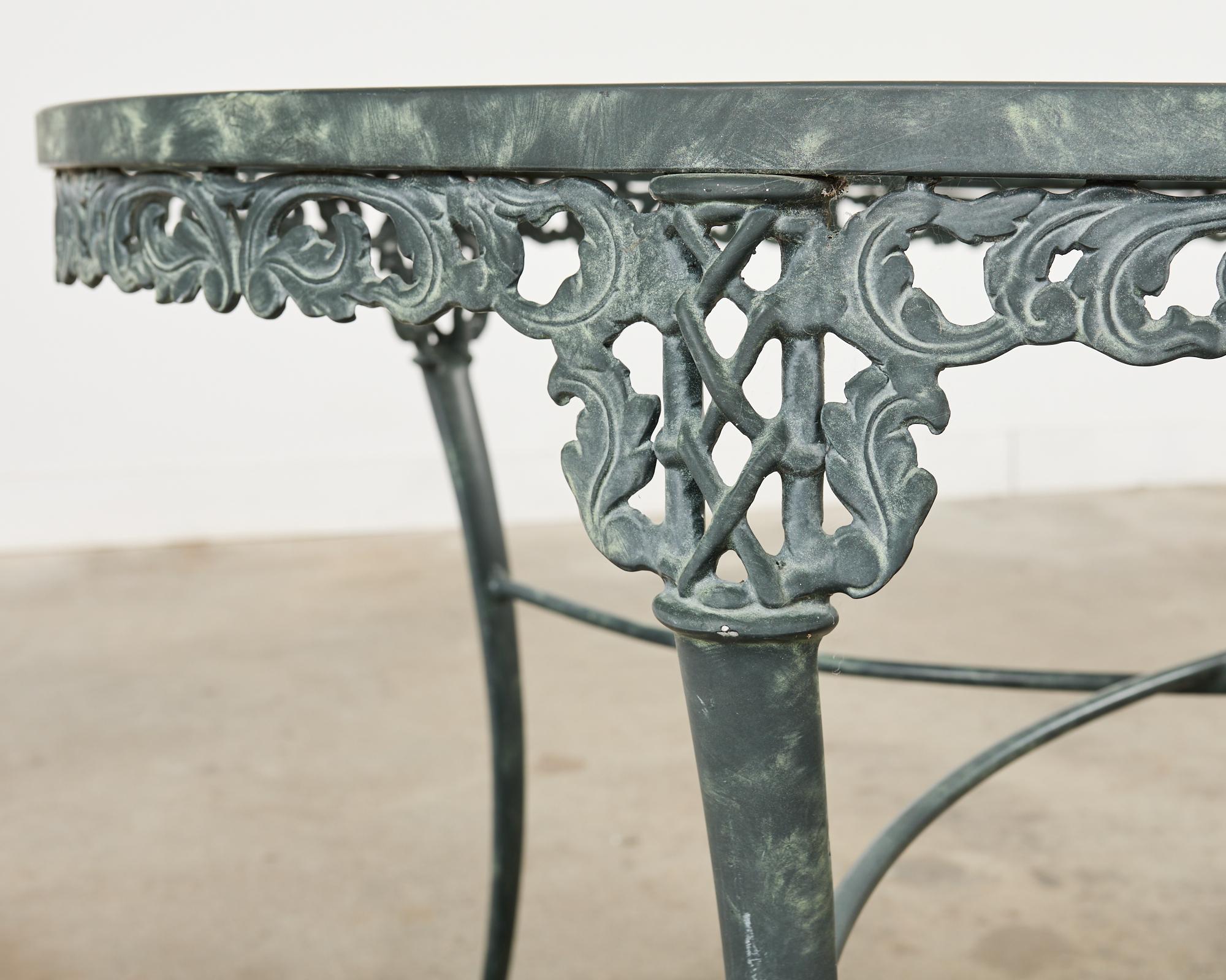 Brown Jordan Elegance Garden Dining Suite Verdigris Finish In Good Condition In Rio Vista, CA