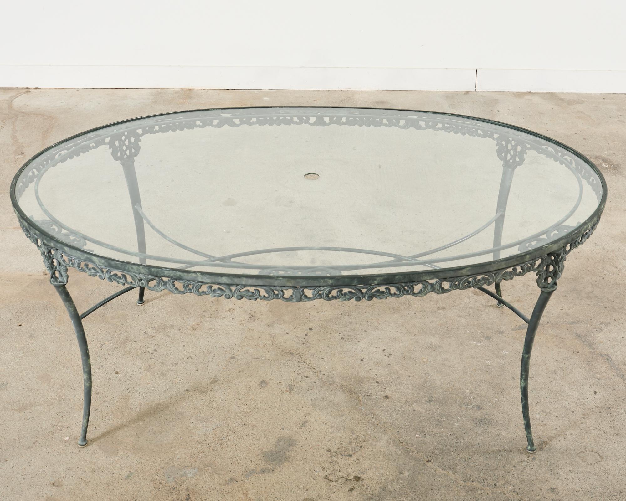 Aluminum Brown Jordan Elegance Garden Dining Suite Verdigris Finish