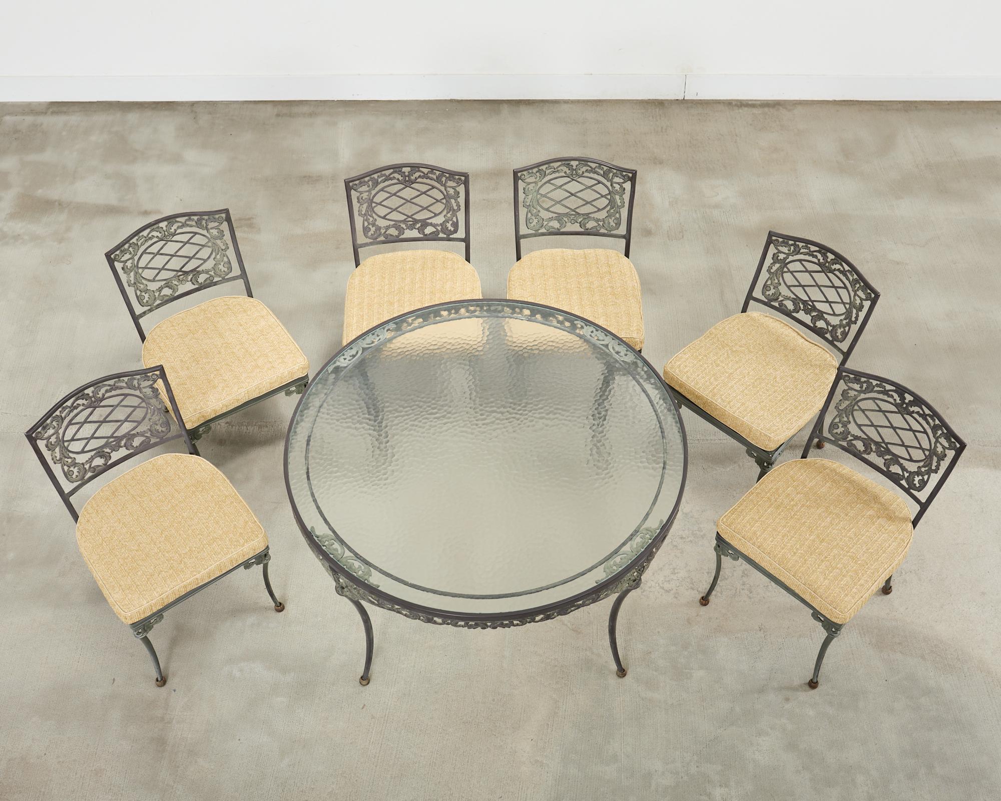 American Brown Jordan Elegance Neoclassical Garden Dining Suite For Sale