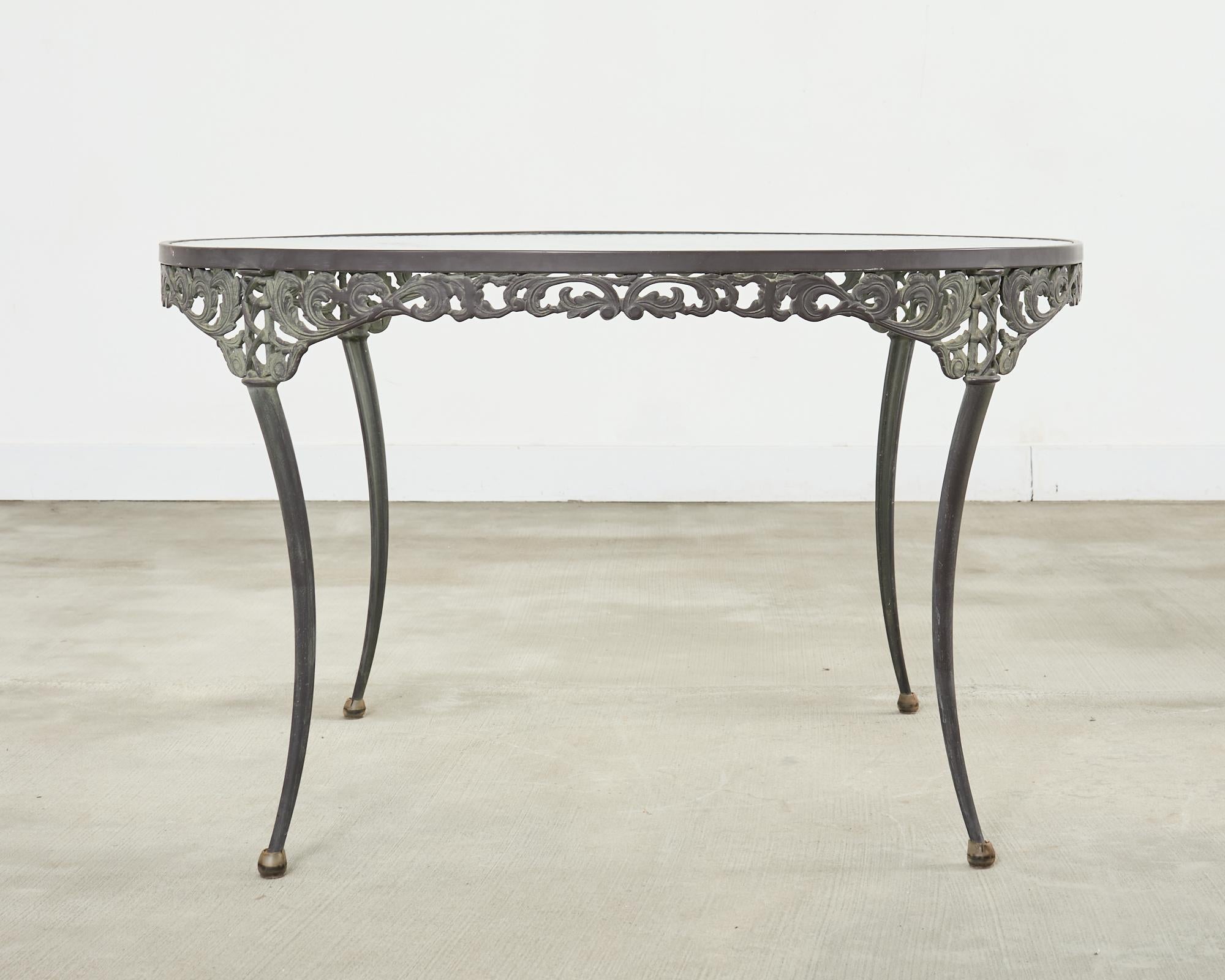 Cast Brown Jordan Elegance Neoclassical Garden Dining Suite For Sale