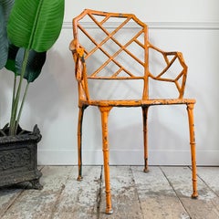 Sedia da giardino in finto bambù arancione, Brown Jordan