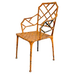 Orange Faux Bamboo Conservatory Chair, Brown Jordan 