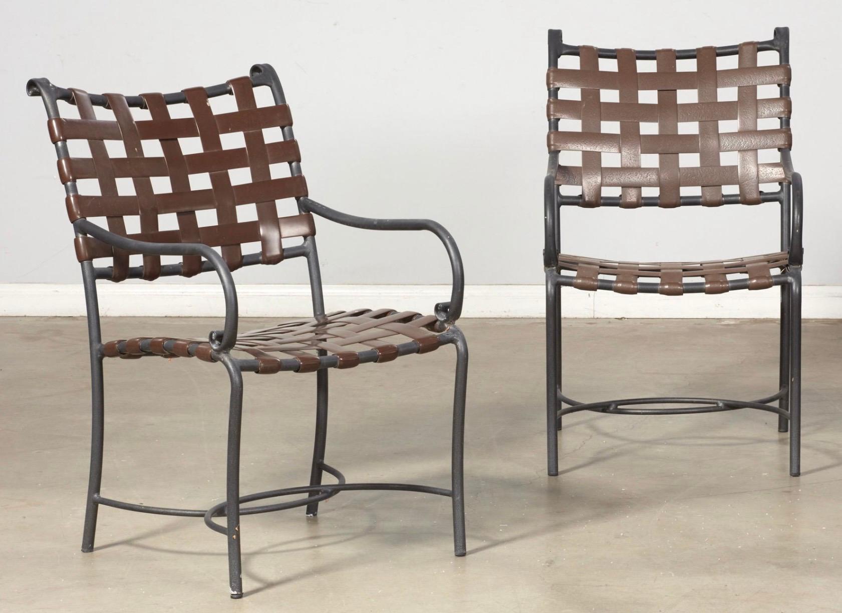 Neoclassical Brown Jordan Florentine Dining Arm Chairs For The Patio Or Garden - Set Of 6 For Sale