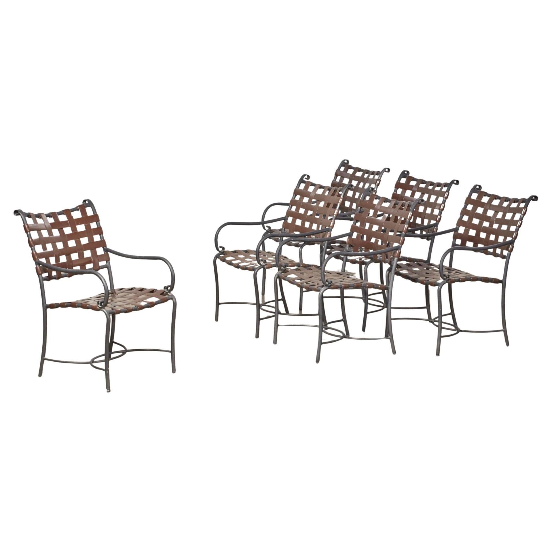 Brown Jordan Florentine Dining Arm Chairs For The Patio Or Garden - Set Of 6 For Sale