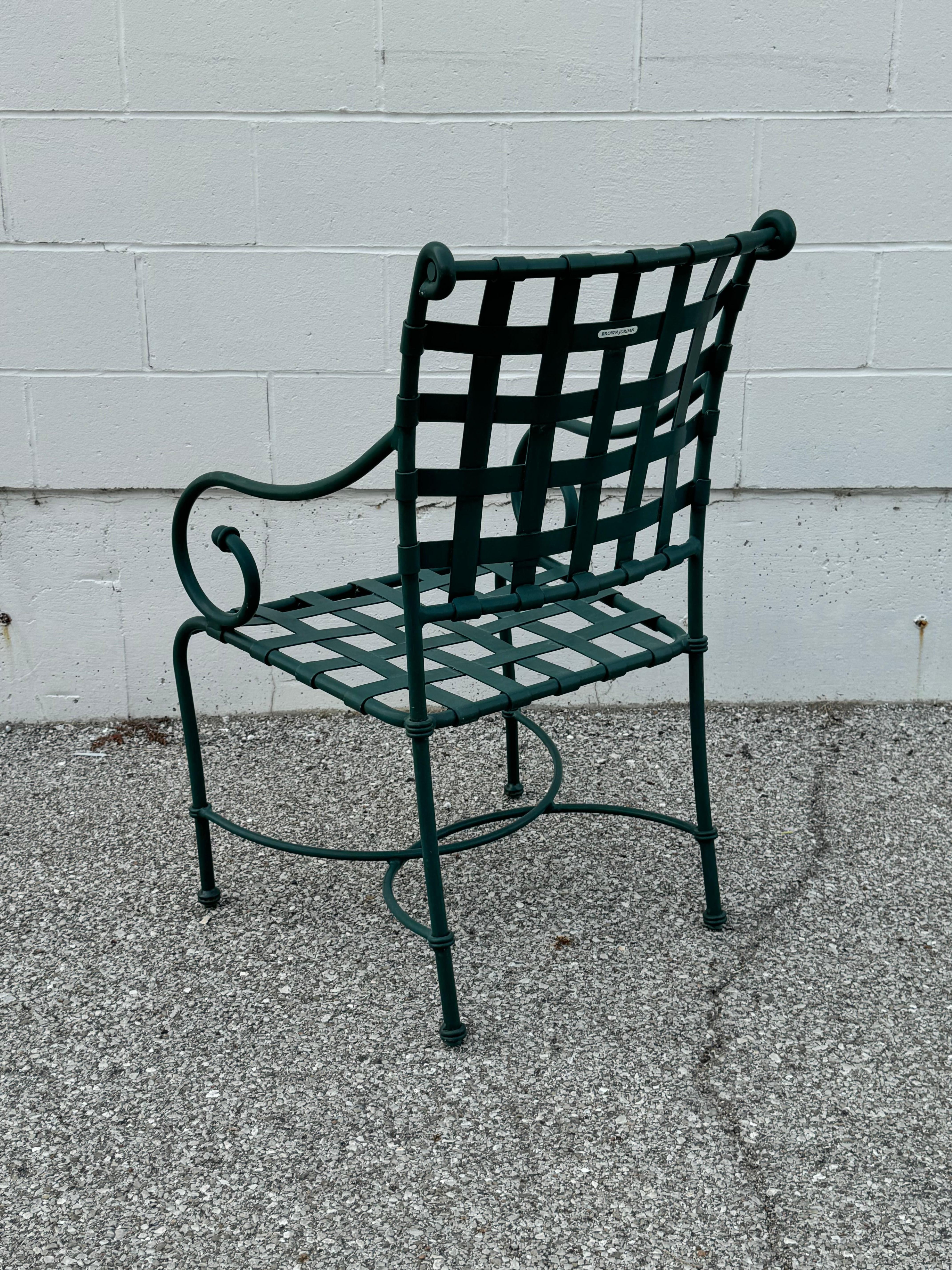 Paire de chaises à accoudoirs de patio ou de jardin Brown Jordan Florentine - Vert chasseur en vente 7
