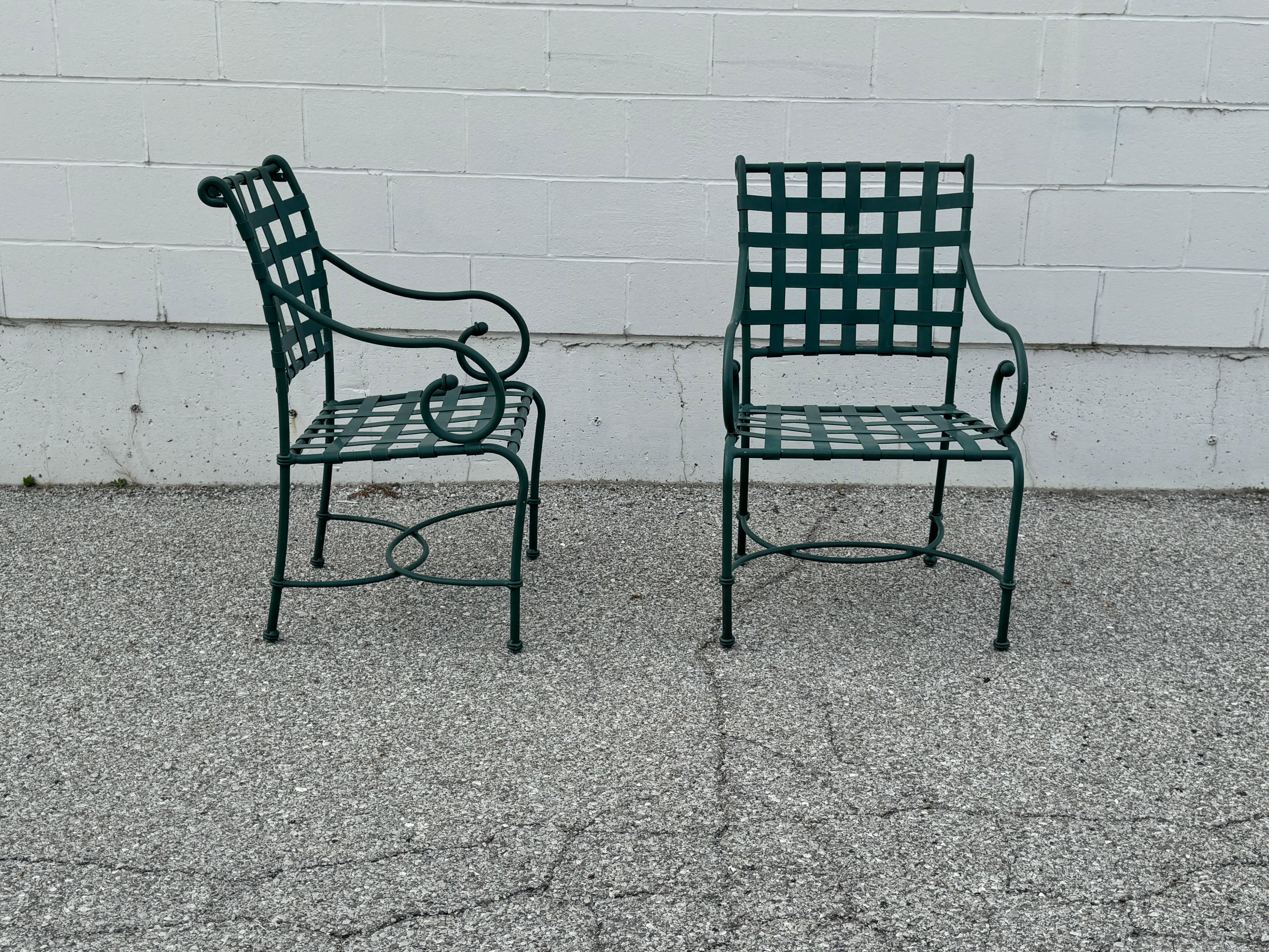 Regency Paire de chaises à accoudoirs de patio ou de jardin Brown Jordan Florentine - Vert chasseur en vente