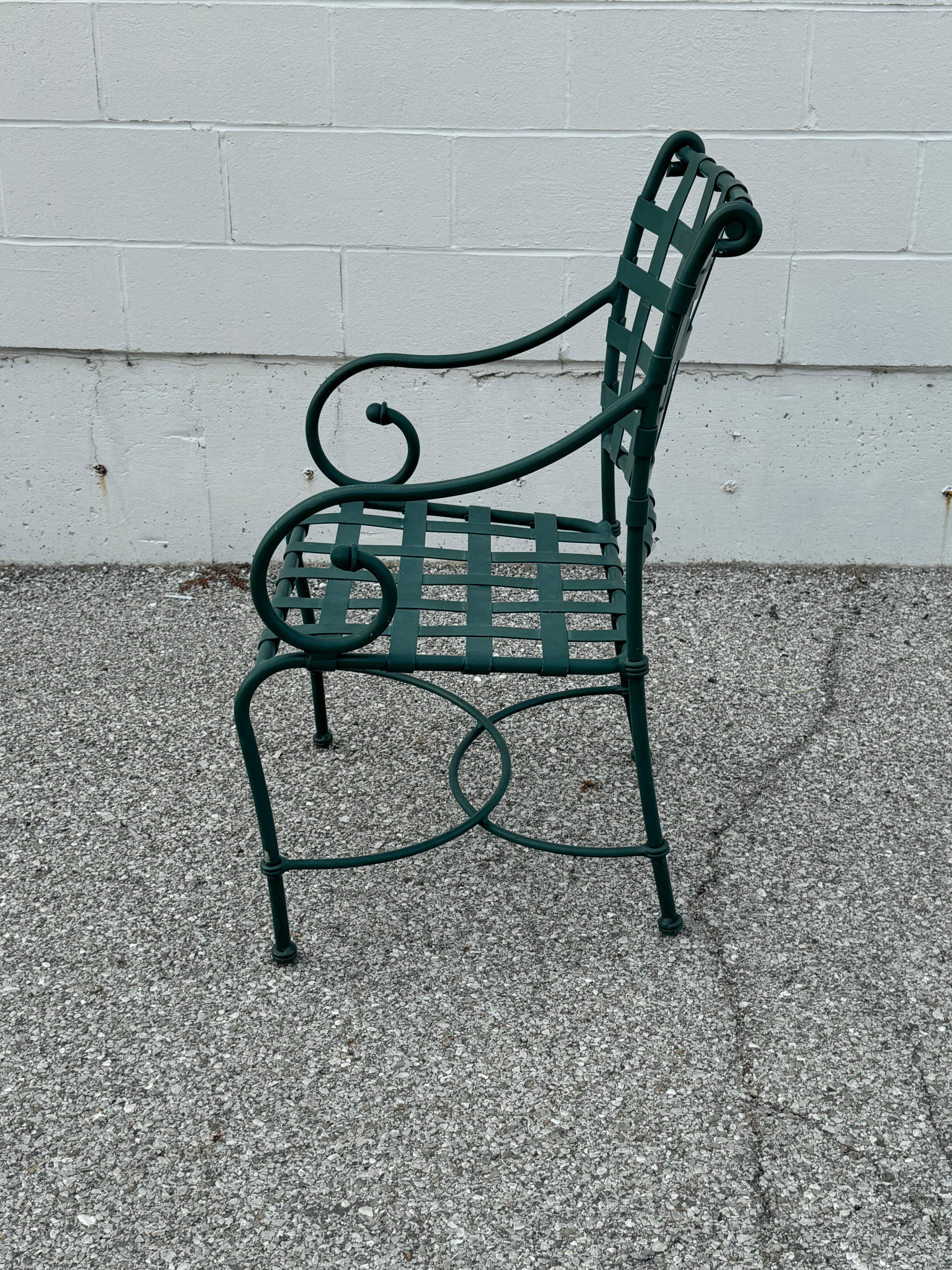 Aluminium Paire de chaises à accoudoirs de patio ou de jardin Brown Jordan Florentine - Vert chasseur en vente
