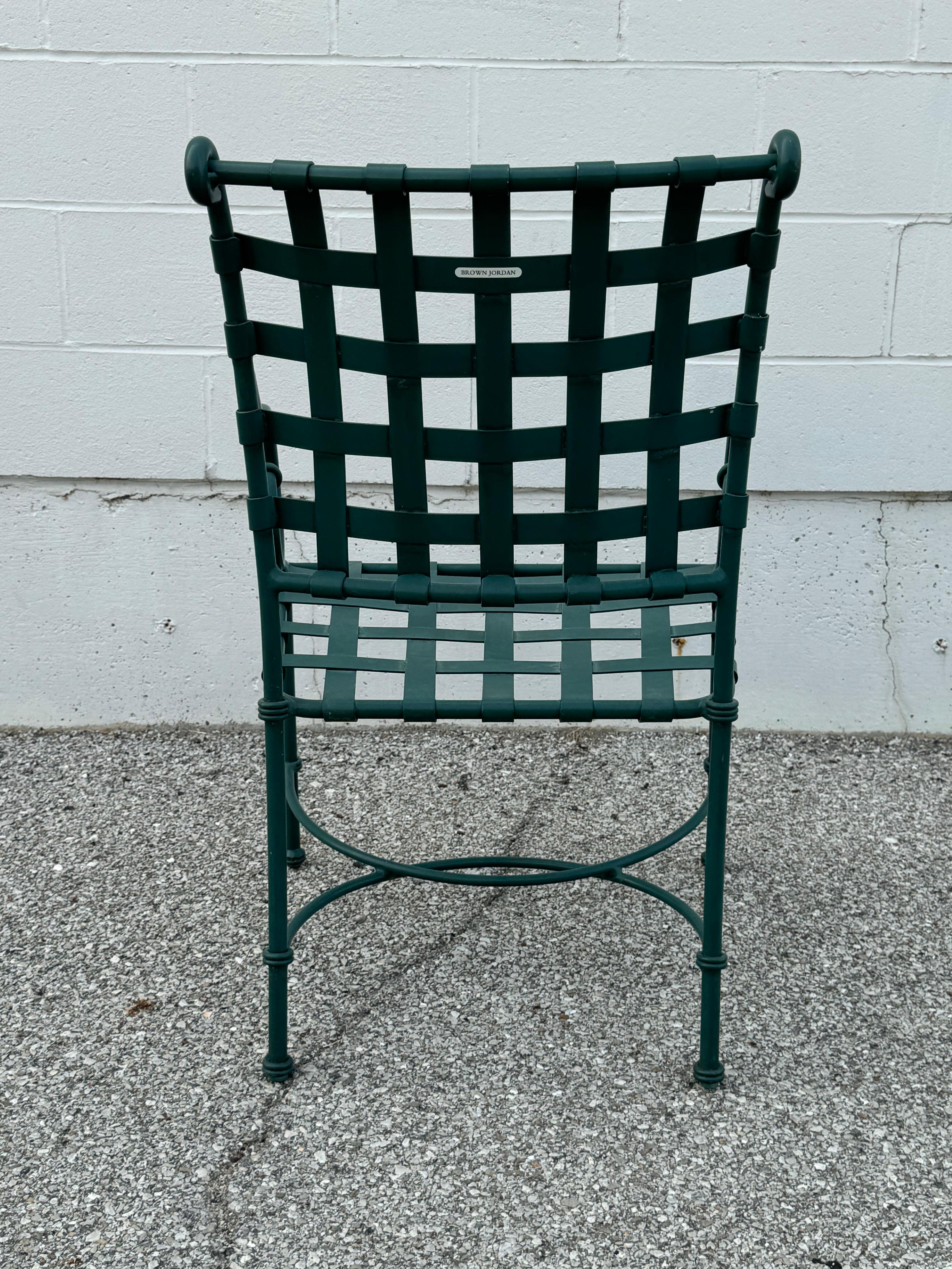 Paire de chaises à accoudoirs de patio ou de jardin Brown Jordan Florentine - Vert chasseur en vente 1