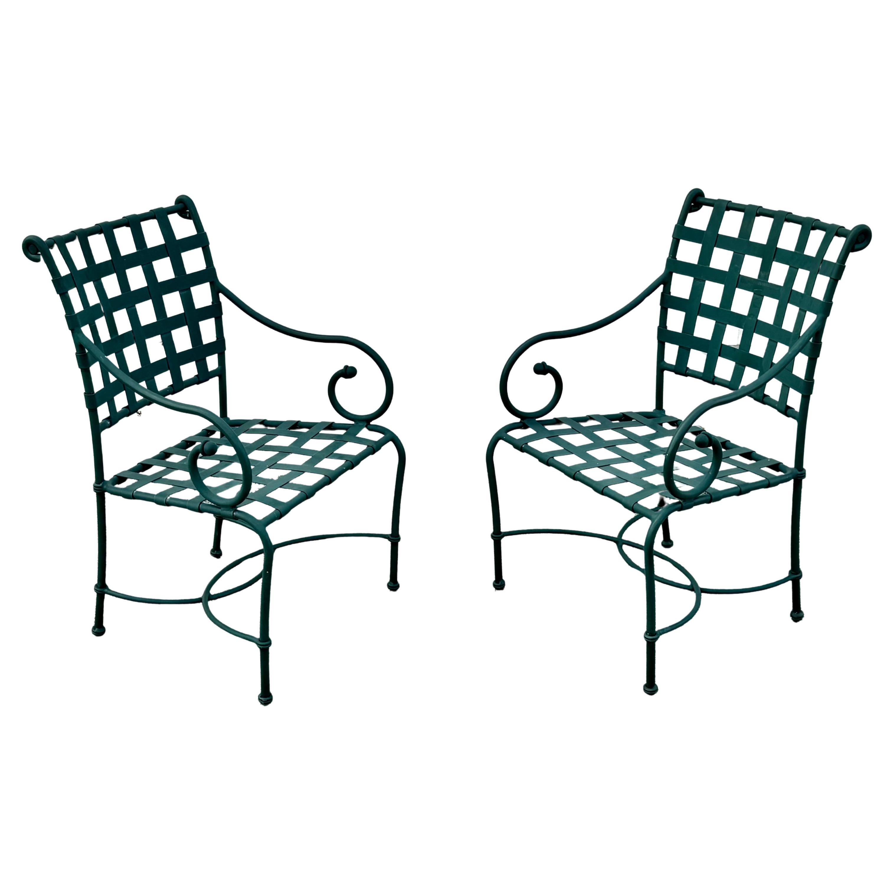 Pareja de Sillones de Patio o Jardín Brown Jordan "Florentine" - Verde Hunter