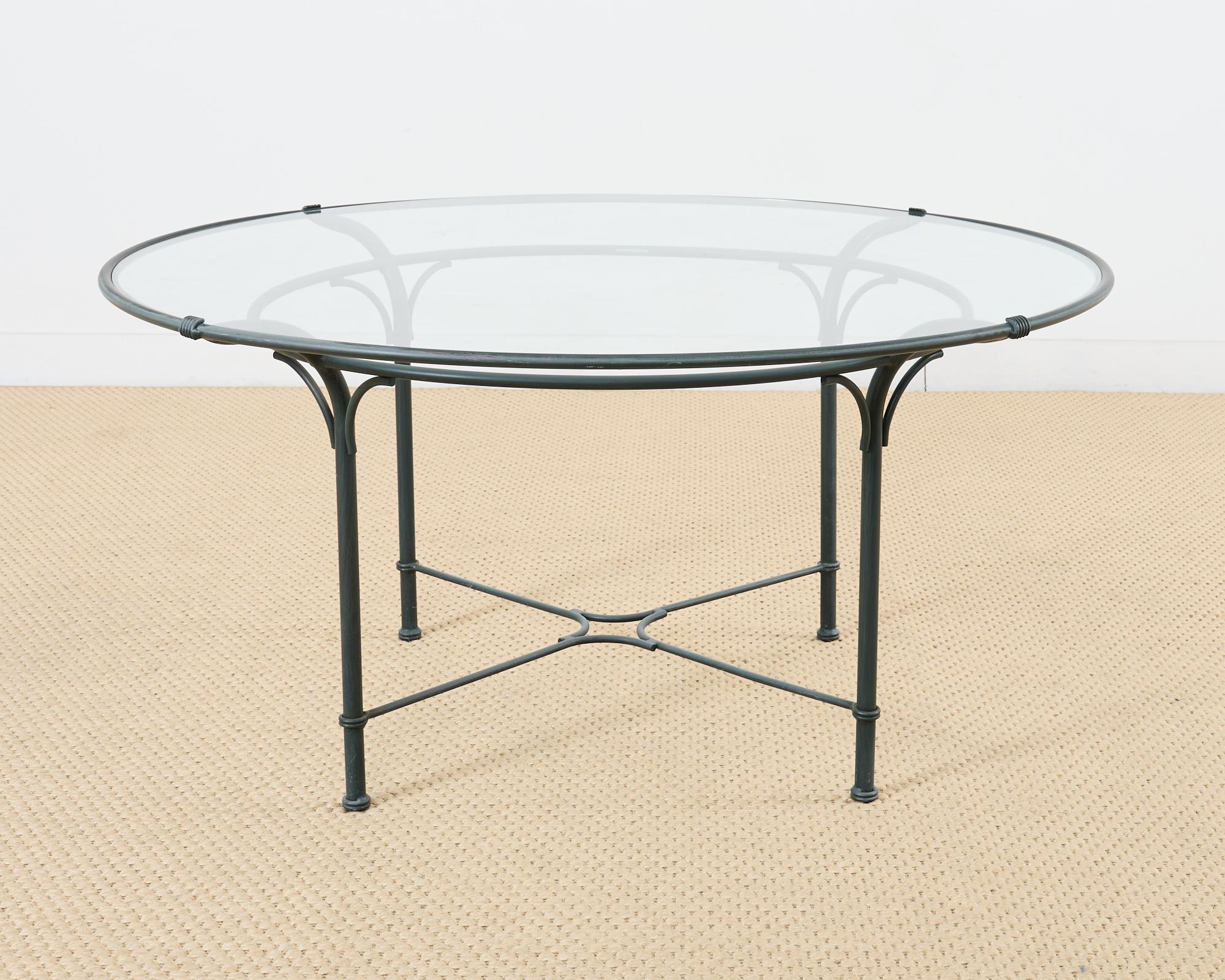 Neoclassical Brown Jordan Florentine Wrought Aluminum Garden Dining Table