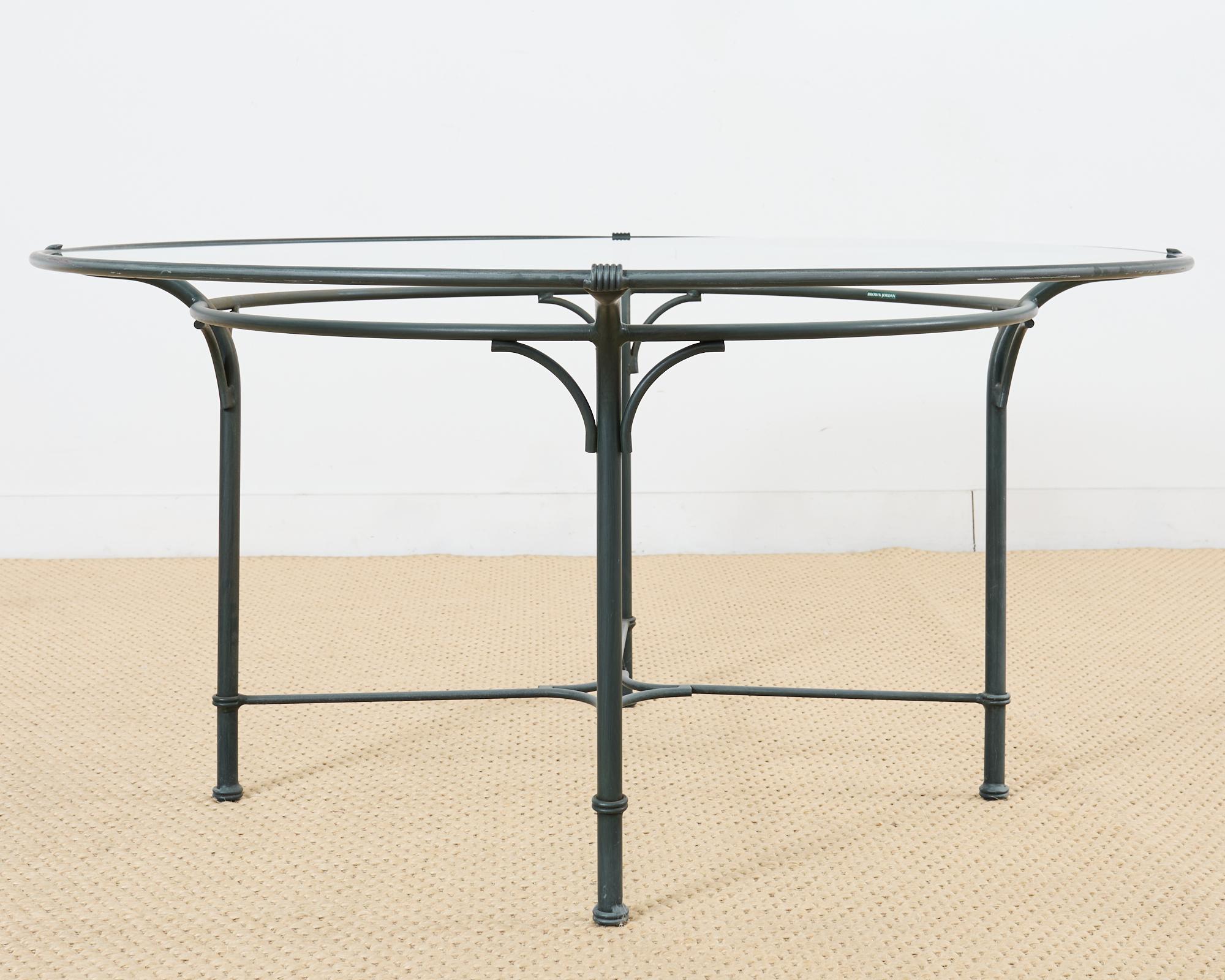 Brown Jordan Florentine Wrought Aluminum Garden Dining Table In Good Condition In Rio Vista, CA