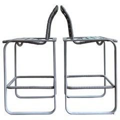 Brown Jordan Gray Sling Bar Stool-A Pair