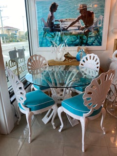 Brown Jordan Grotto Shell 5-Piece Patio Dining Set Table Chairs Newly Restored