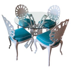 Brown Jordan Grotto Style Shell 5-Piece Patio Dining Set Table Chairs Restored