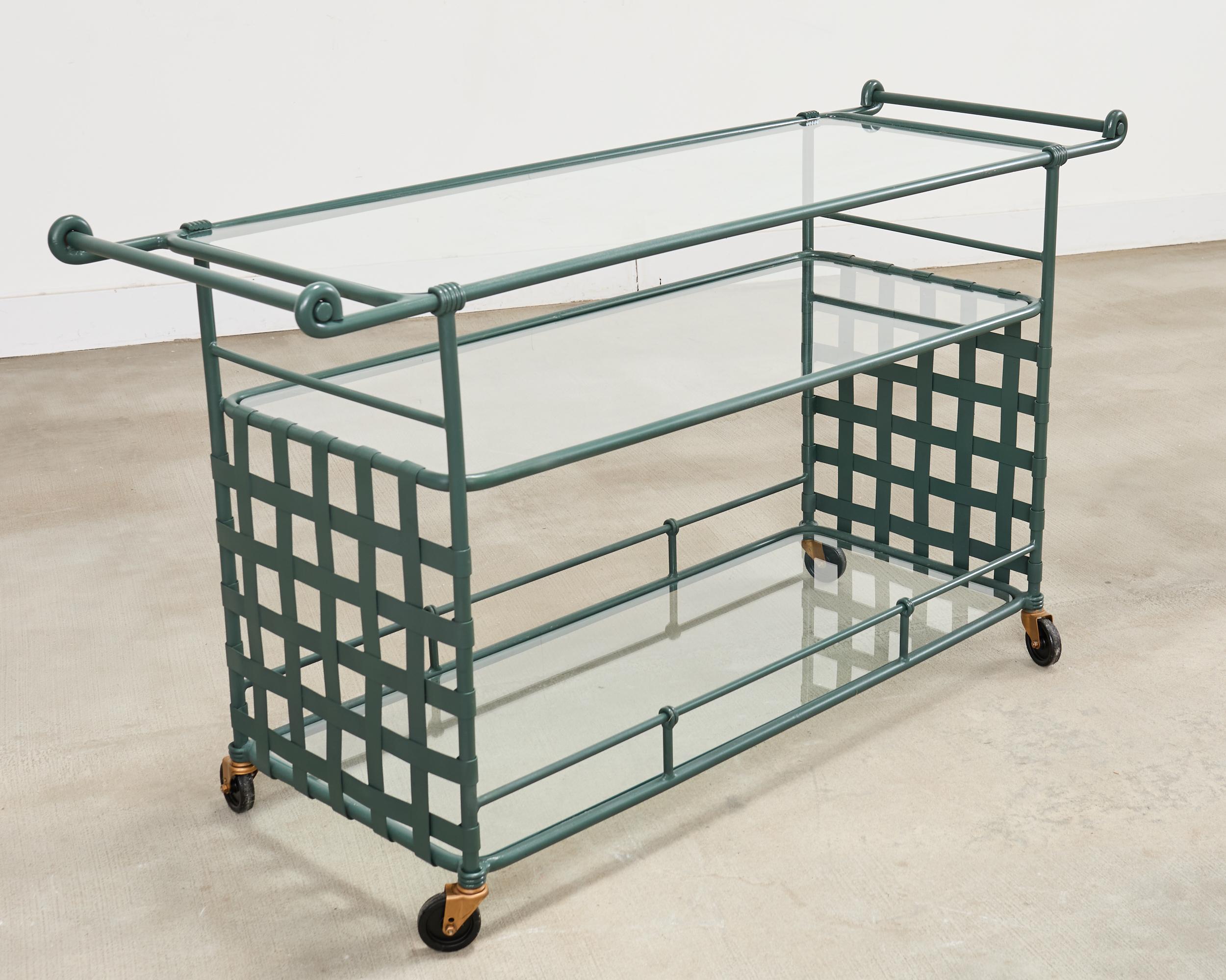 Chariot de bar de service en aluminium Florentine de style néoclassique Brown Jordan en vente 6