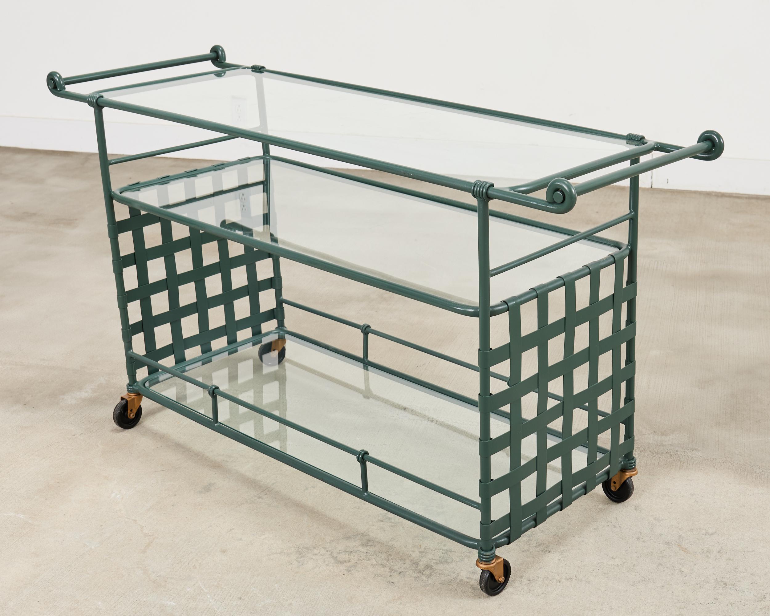 Chariot de bar de service en aluminium Florentine de style néoclassique Brown Jordan en vente 7