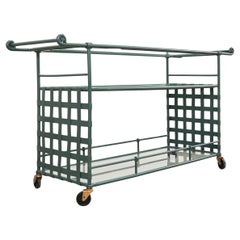 Carrito de bar con servicio de aluminio florentino neoclásico Brown Jordan
