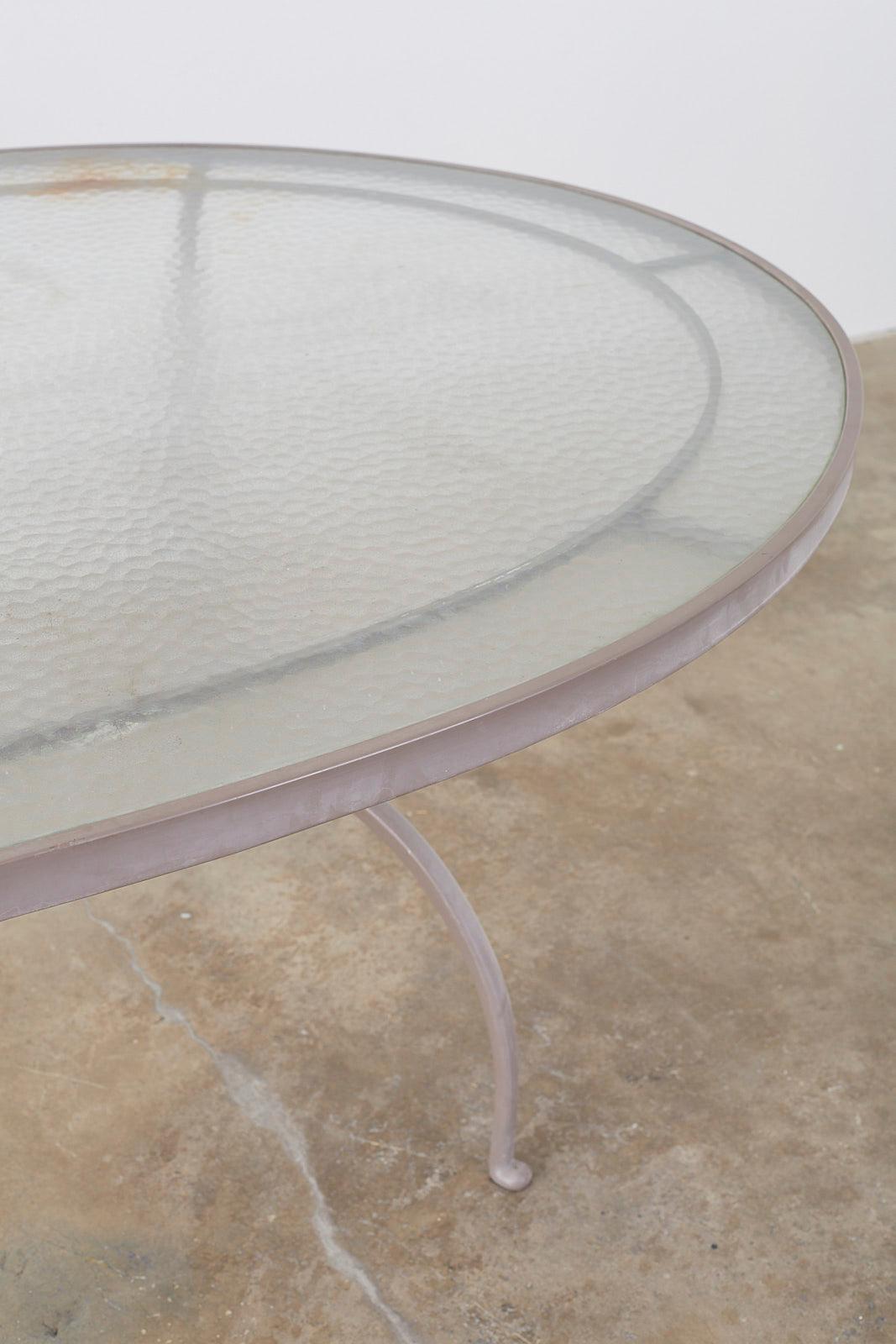 Glass Brown Jordan Neoclassical Style Aluminum Patio Garden Table